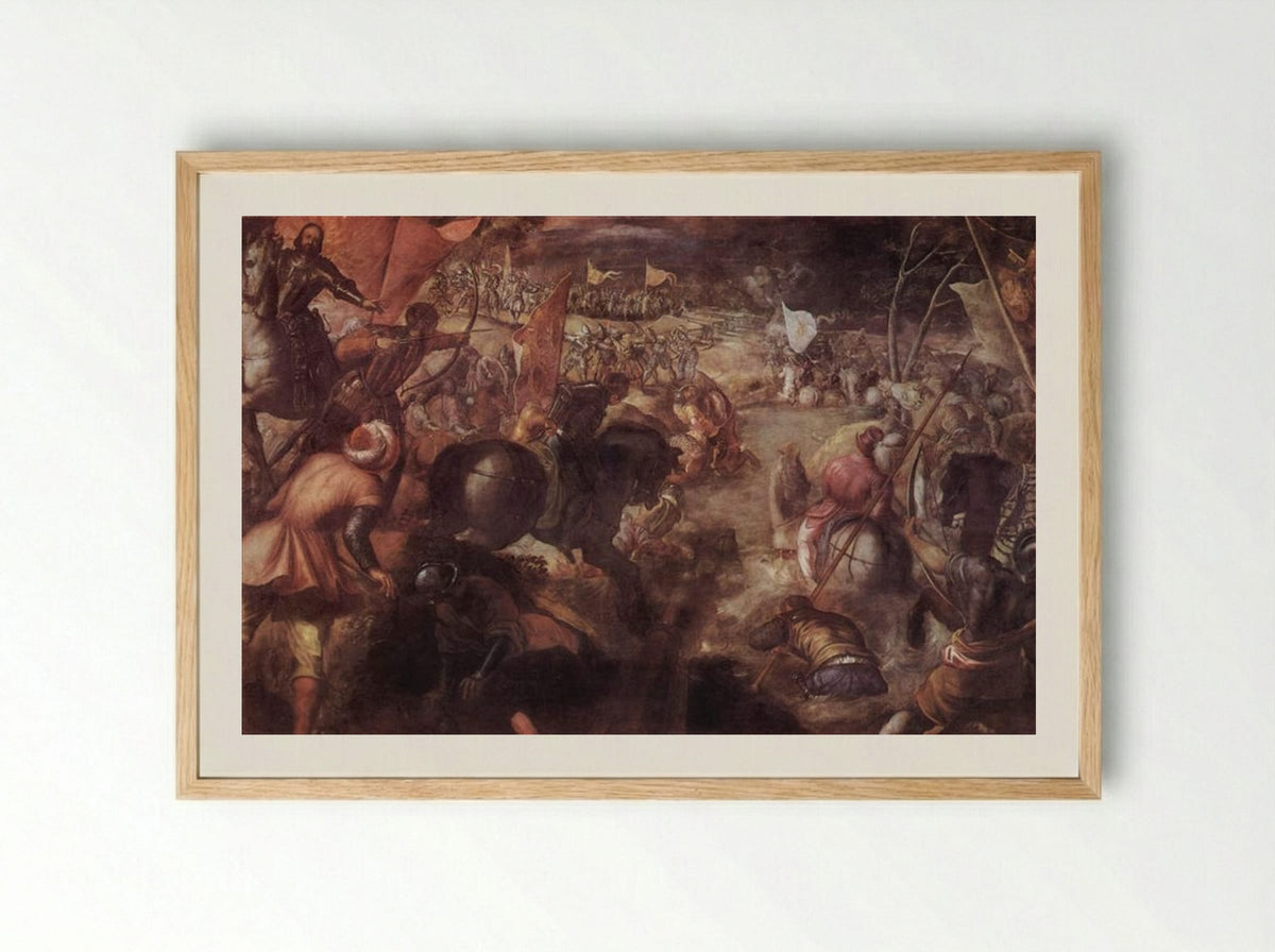 The Battle of the Taro - Tintoretto - Framed Print Wood