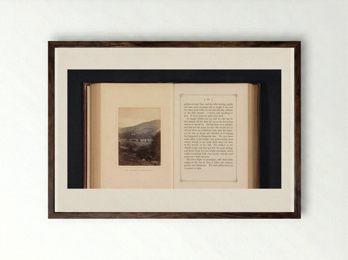 The Battlefield of Killiecrankie - George Washington Wilson - Framed Print Dark Wood