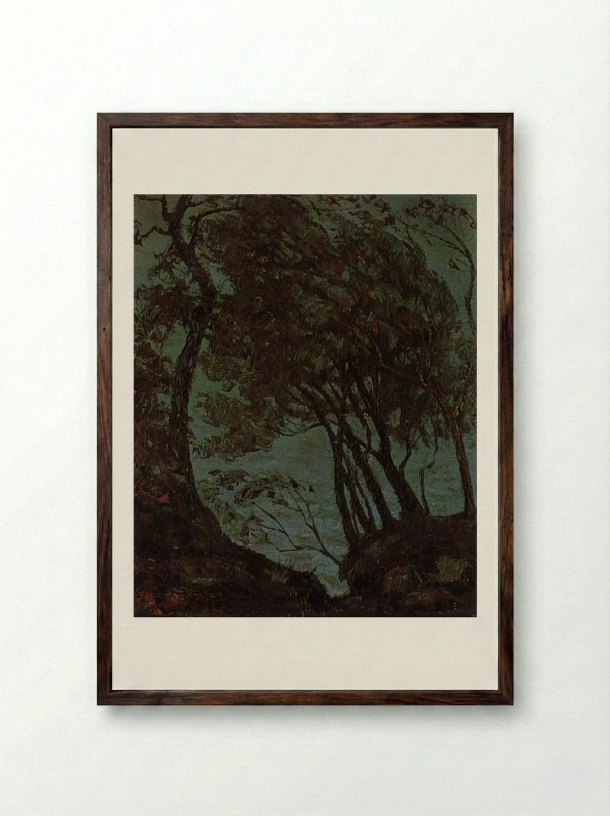 The Bay of Naples's View - Grant Wood - Framed Print Dark Wood