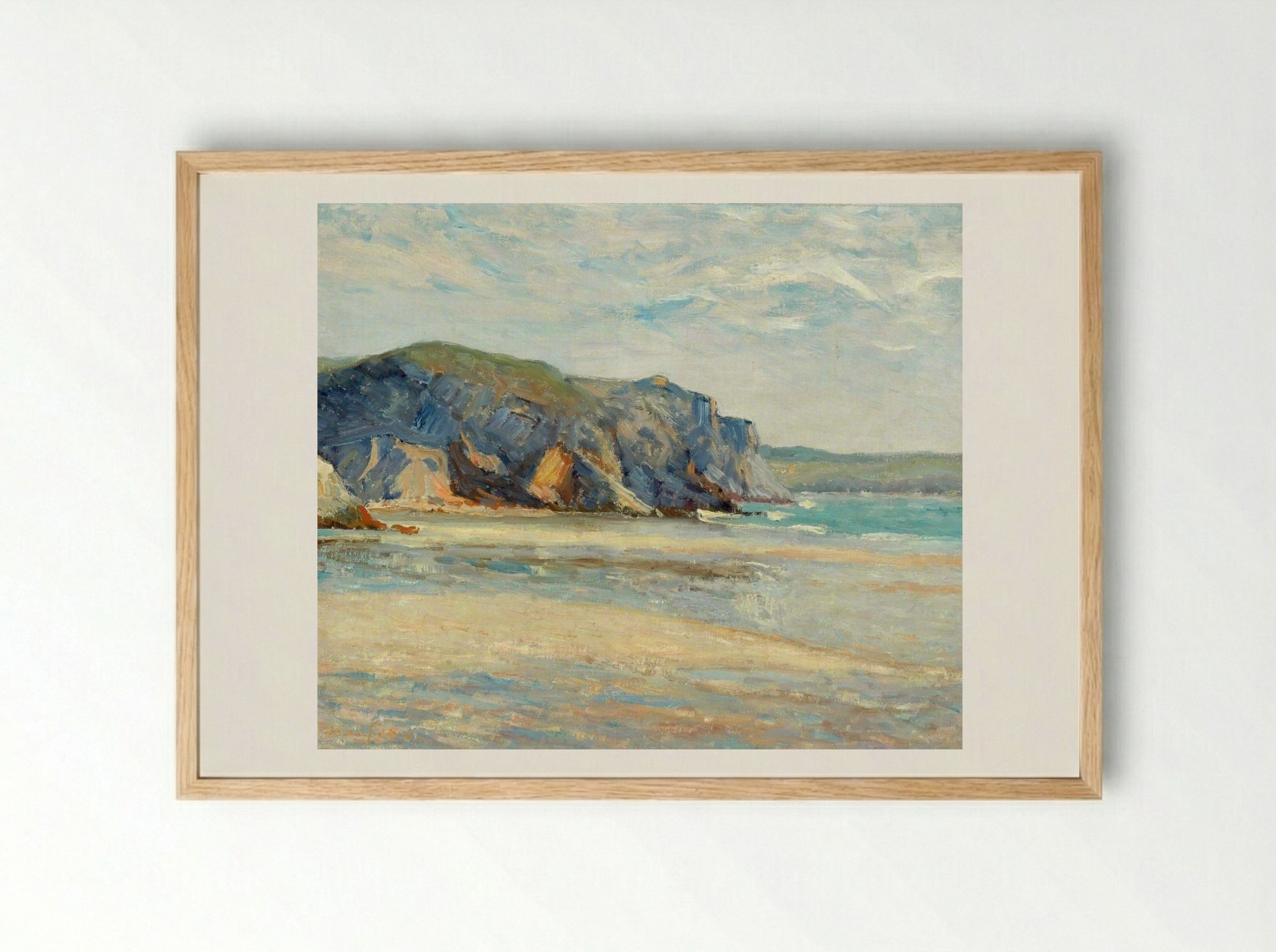 The Beach at Morgat, Finistere - Maxime Maufra - Framed Print Wood