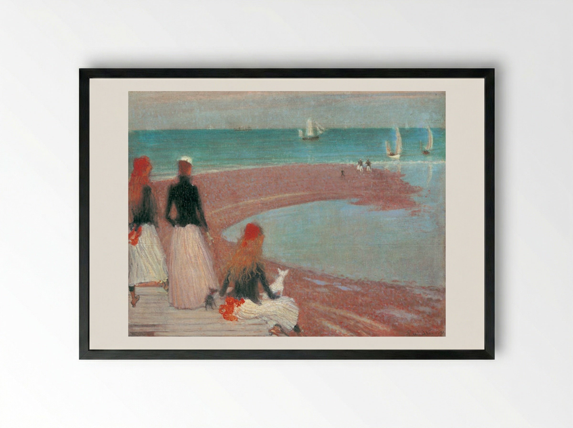 The Beach at Walberswick - Philip Wilson Steer - Framed Print Black