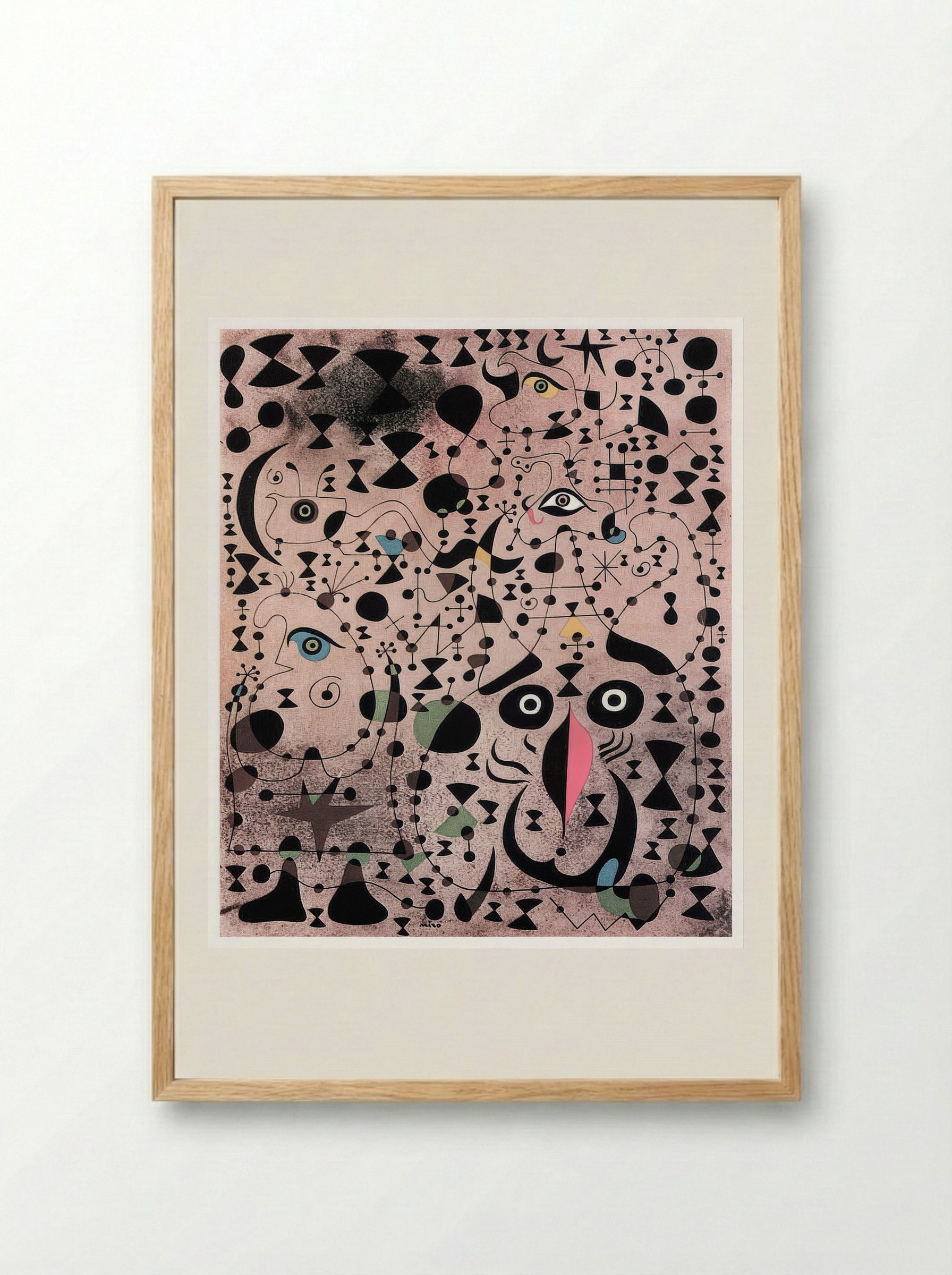 The Beautiful Bird Revealing the Unknown to a Pair of Lovers (from the Constellations series) - Joan Miró - Framed Print Wood