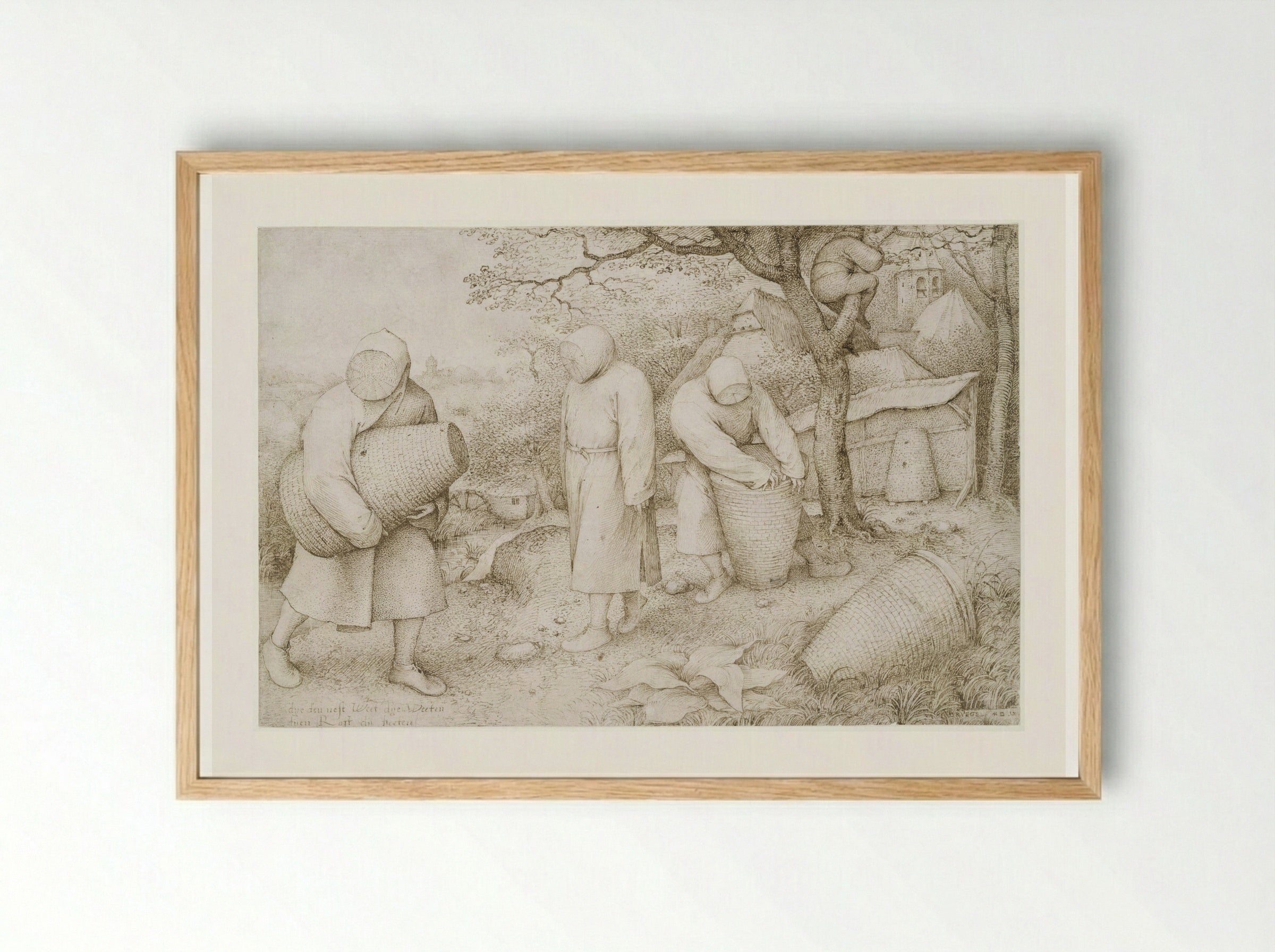 The Beekeepers and the Birdnester - Pieter Bruegel the Elder - Framed Print Wood
