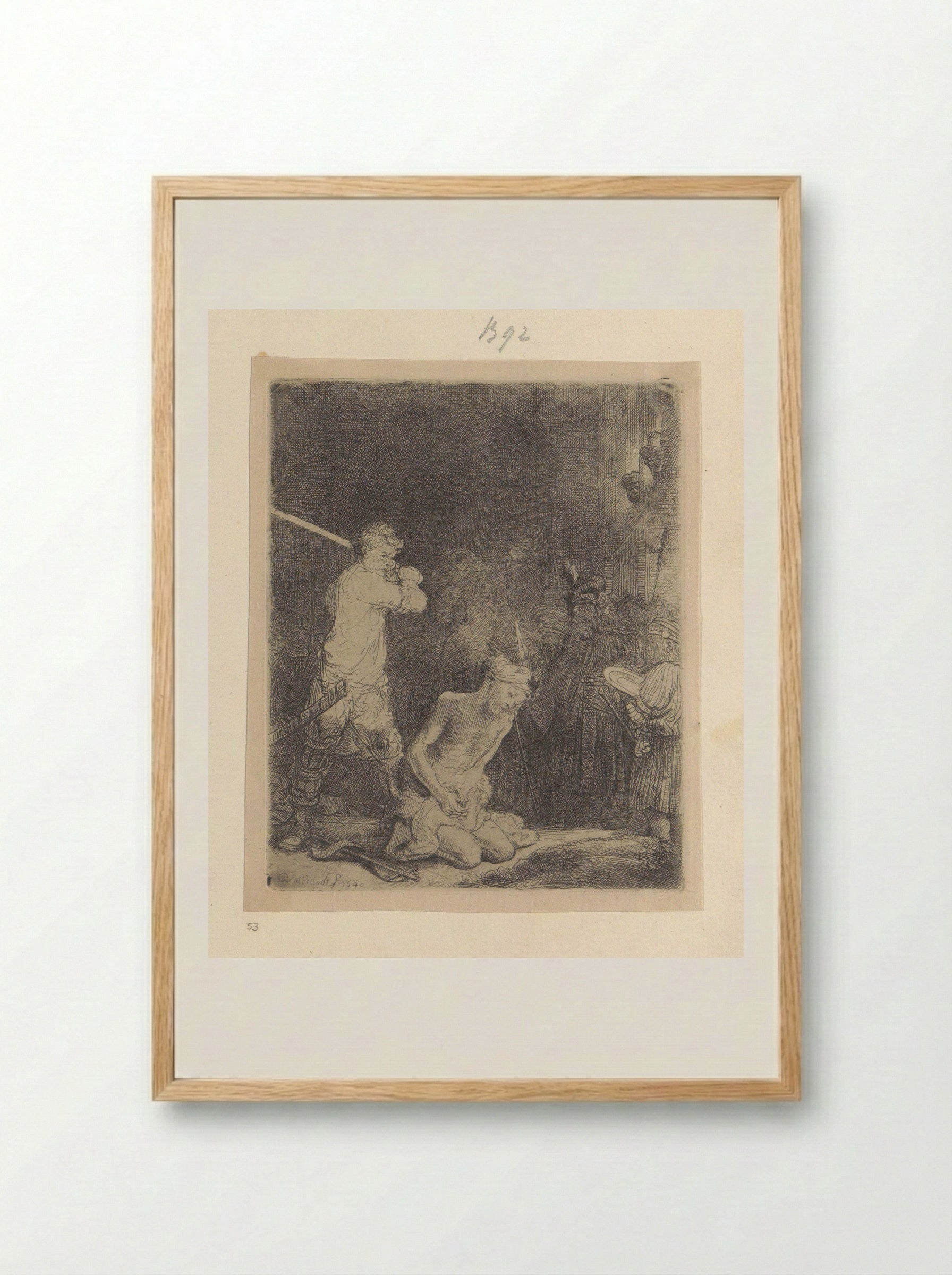 The Beheading of John the Baptist - Henry Louis Basan - Framed Print Wood