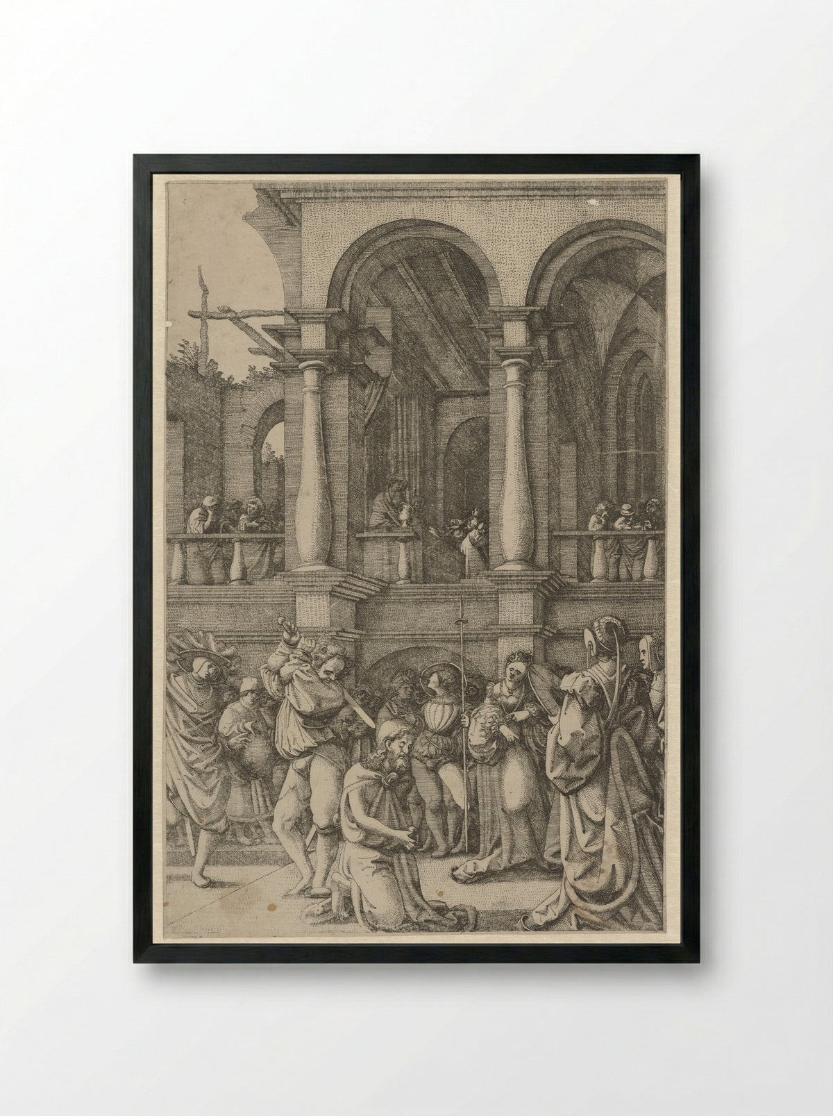 The Beheading of Saint John the Baptist - Frans Crabbe van Espleghem - Framed Print Black