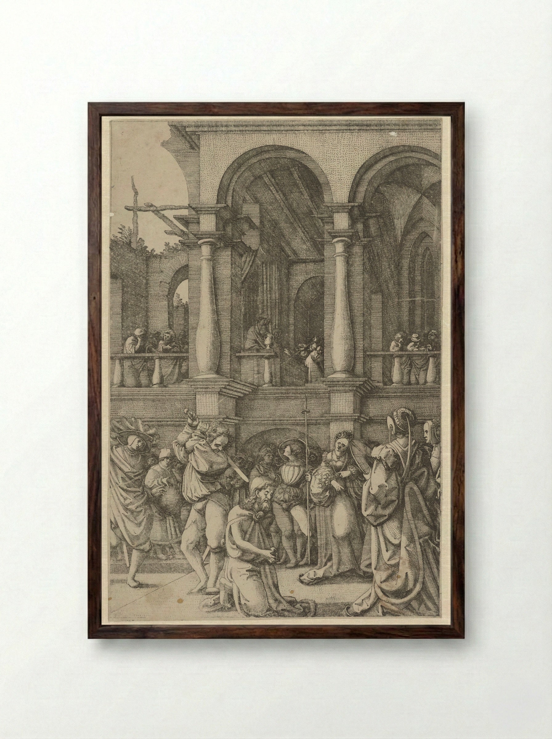 The Beheading of Saint John the Baptist - Frans Crabbe van Espleghem - Framed Print Dark Wood