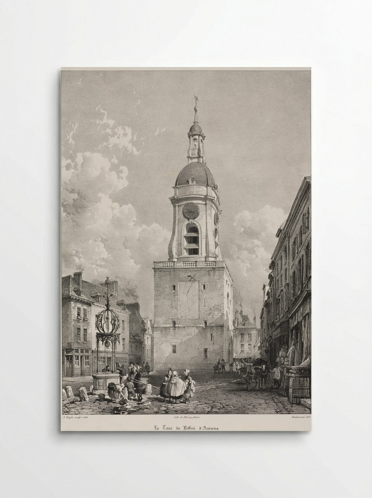 The Belfry Tower of Amiens, Picardie - Louis Haghe - Poster