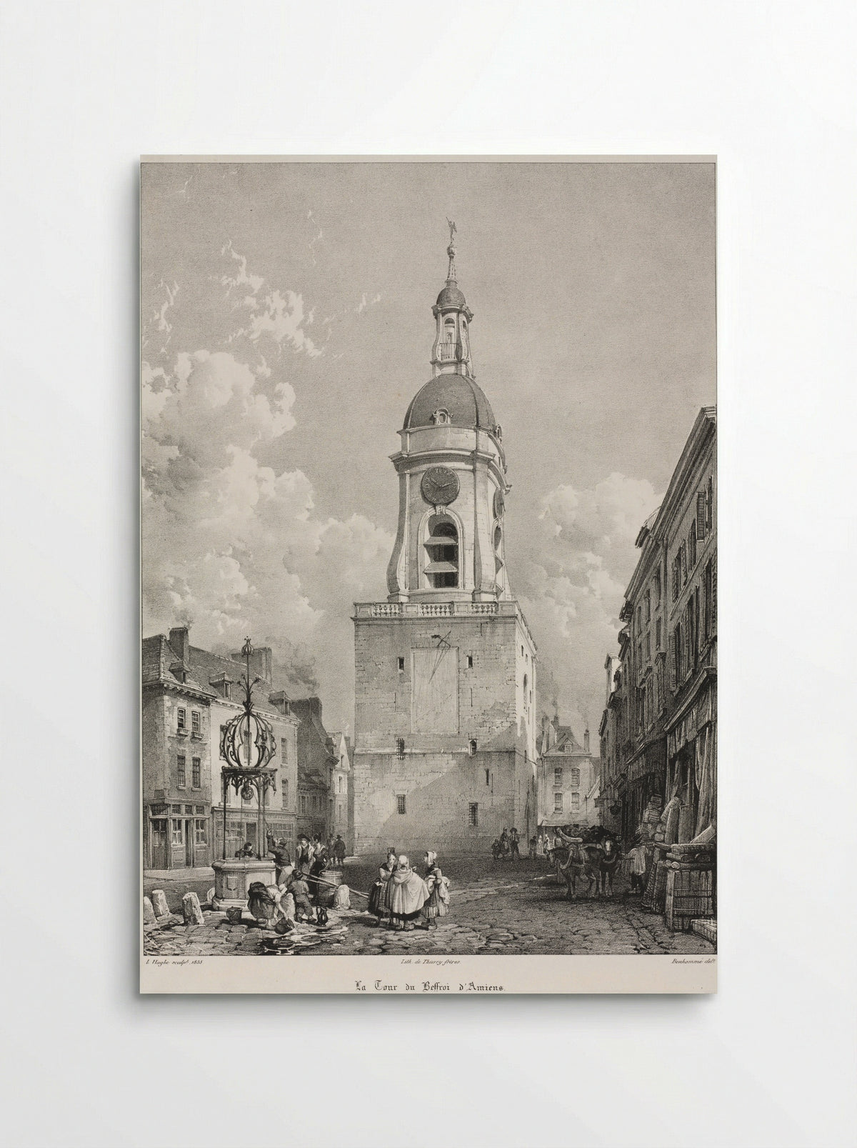 The Belfry Tower of Amiens, Picardie - Louis Haghe - Poster