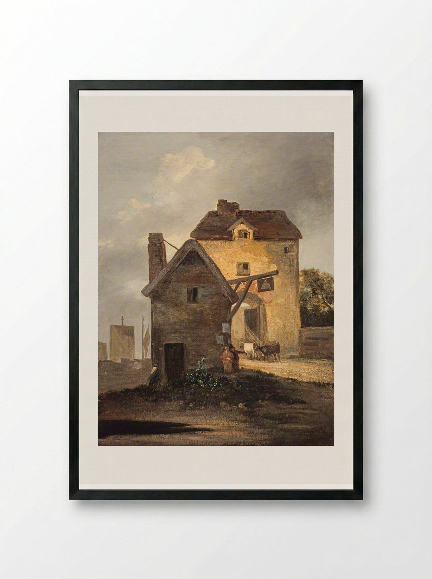The Bell Inn - John Crome - Framed Print Black