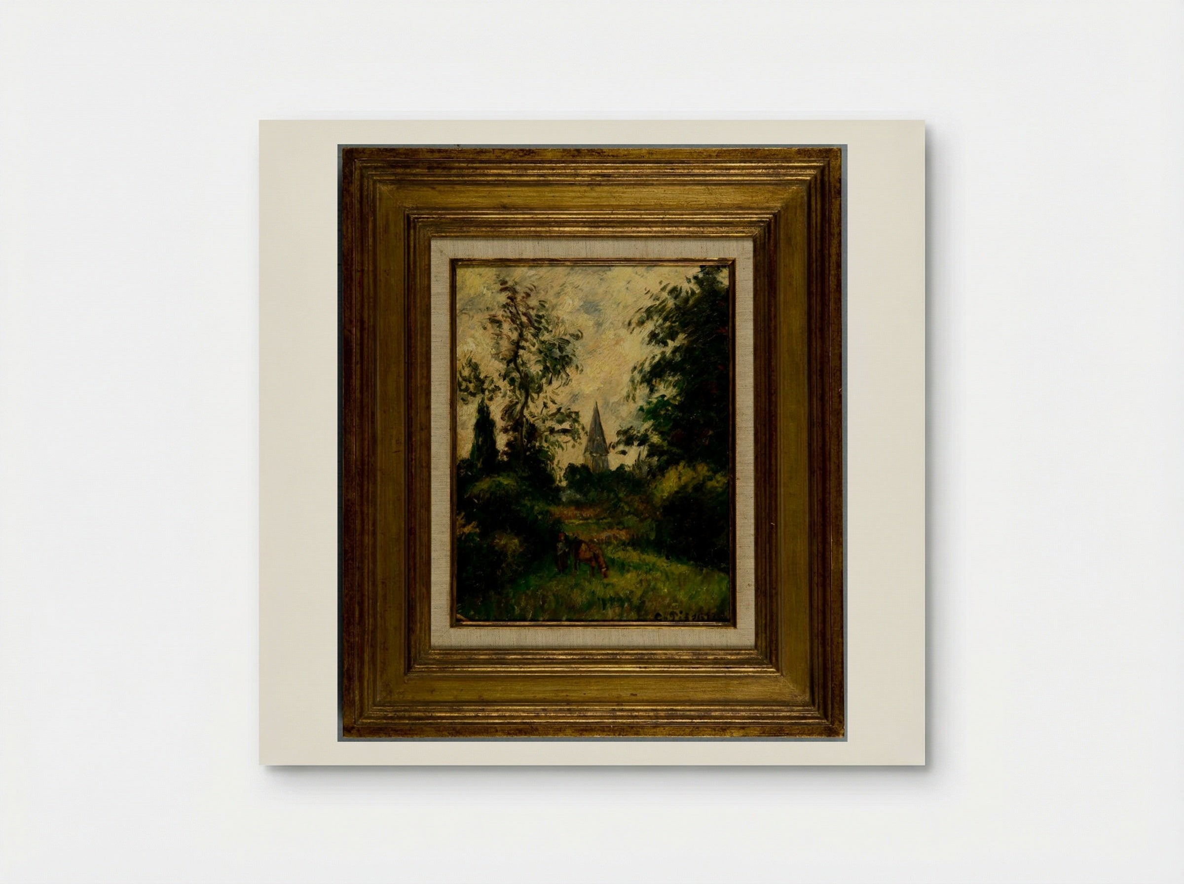 The Bell Tower at Bazancourt - Camille Pissarro - Poster