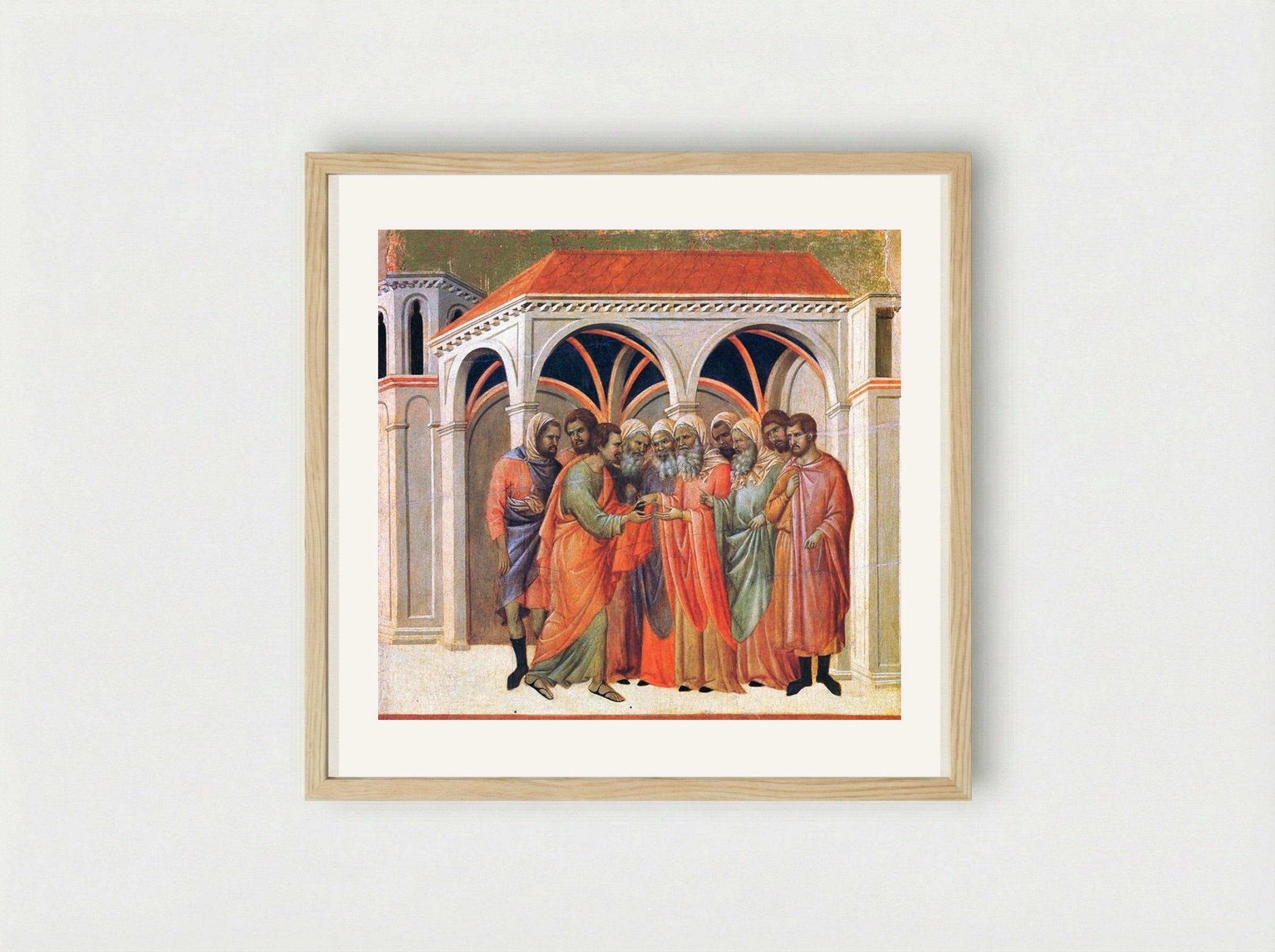 The Betrayal of Judas - Duccio di Buoninsegna - Framed Print Wood