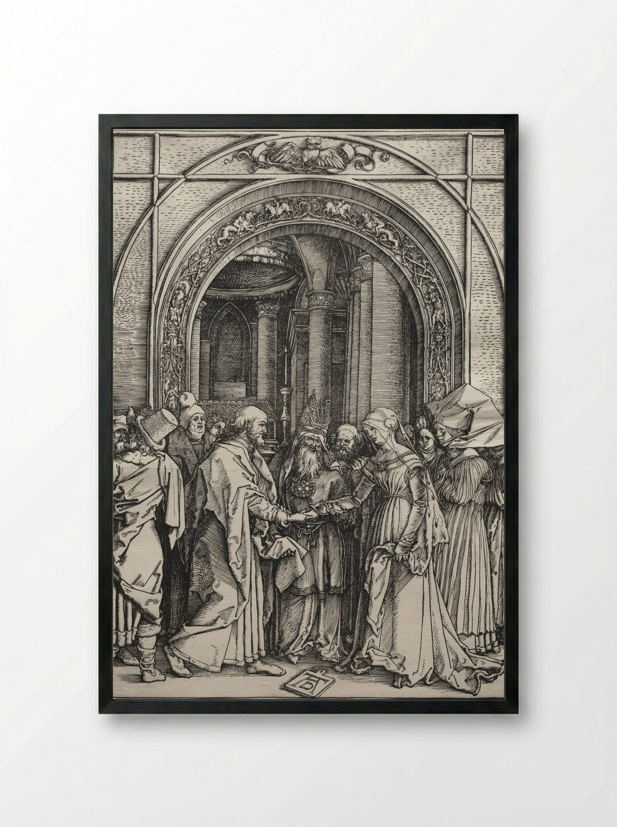 The Betrothal of the Virgin - Albrecht Dürer - Framed Print Black
