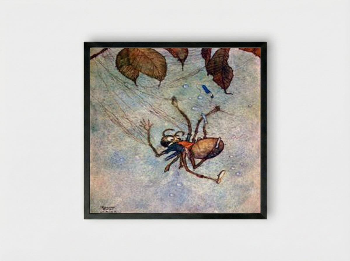 The Big Spider's Diamonds - Florence Harrison - Framed Print Black