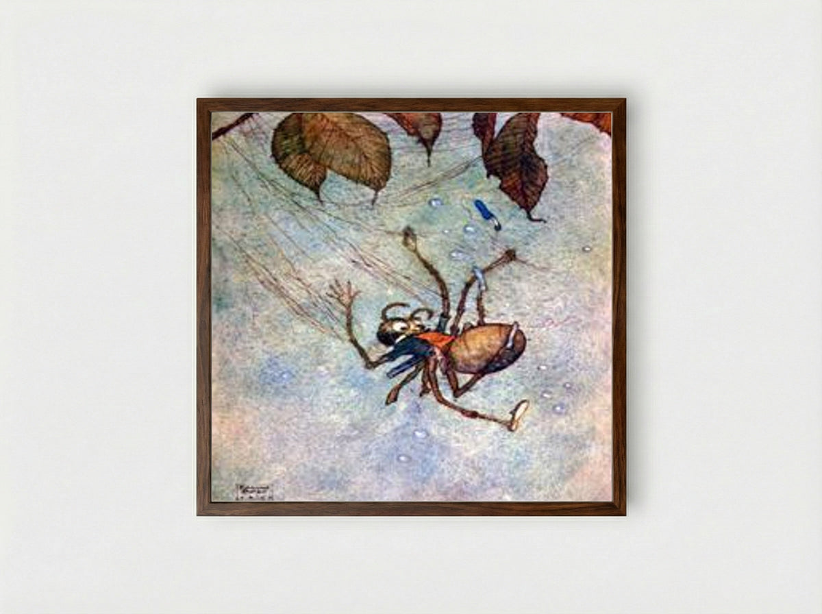 The Big Spider's Diamonds - Florence Harrison - Framed Print Dark Wood