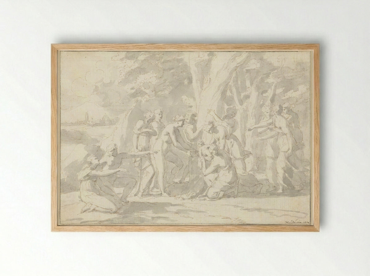 The Birth of Adonis from the Myrrh Tree - Nicolas Poussin - Framed Print Wood