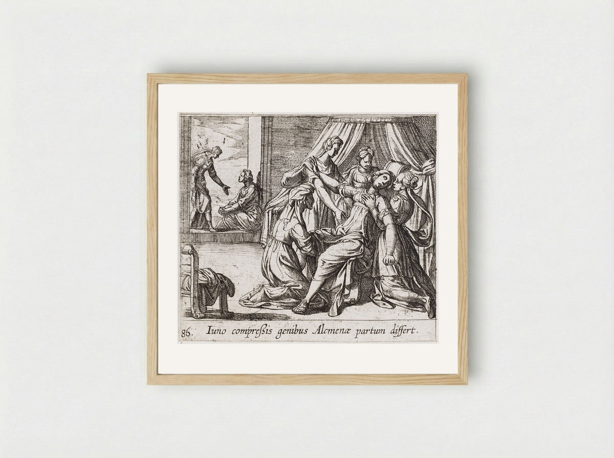 The Birth of Hercules - Antonio Tempesta - Framed Print Wood