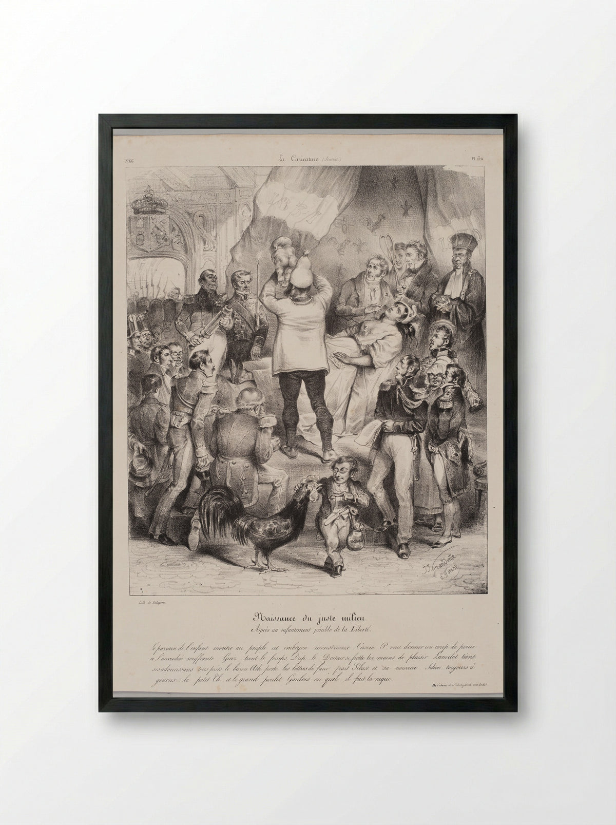 The Birth of the Juste Milieu - Eugène Hippolyte Forest - Framed Print Black