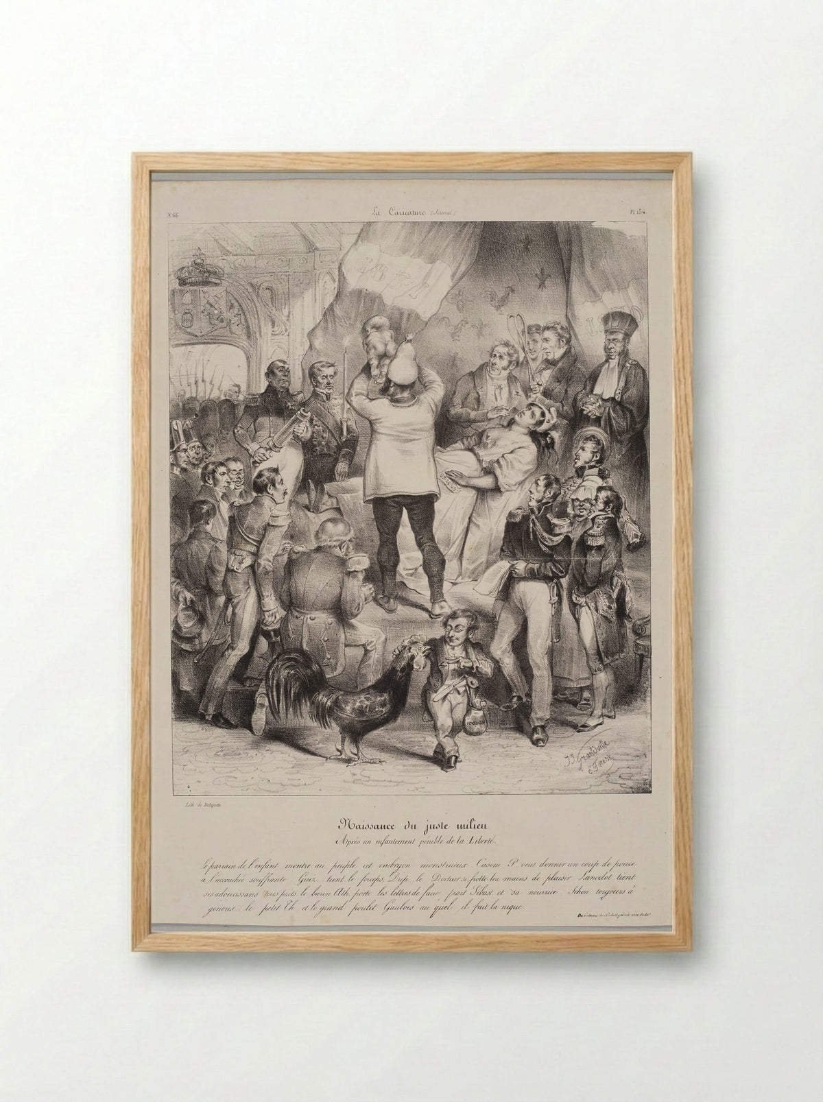 The Birth of the Juste Milieu - Eugène Hippolyte Forest - Framed Print Wood