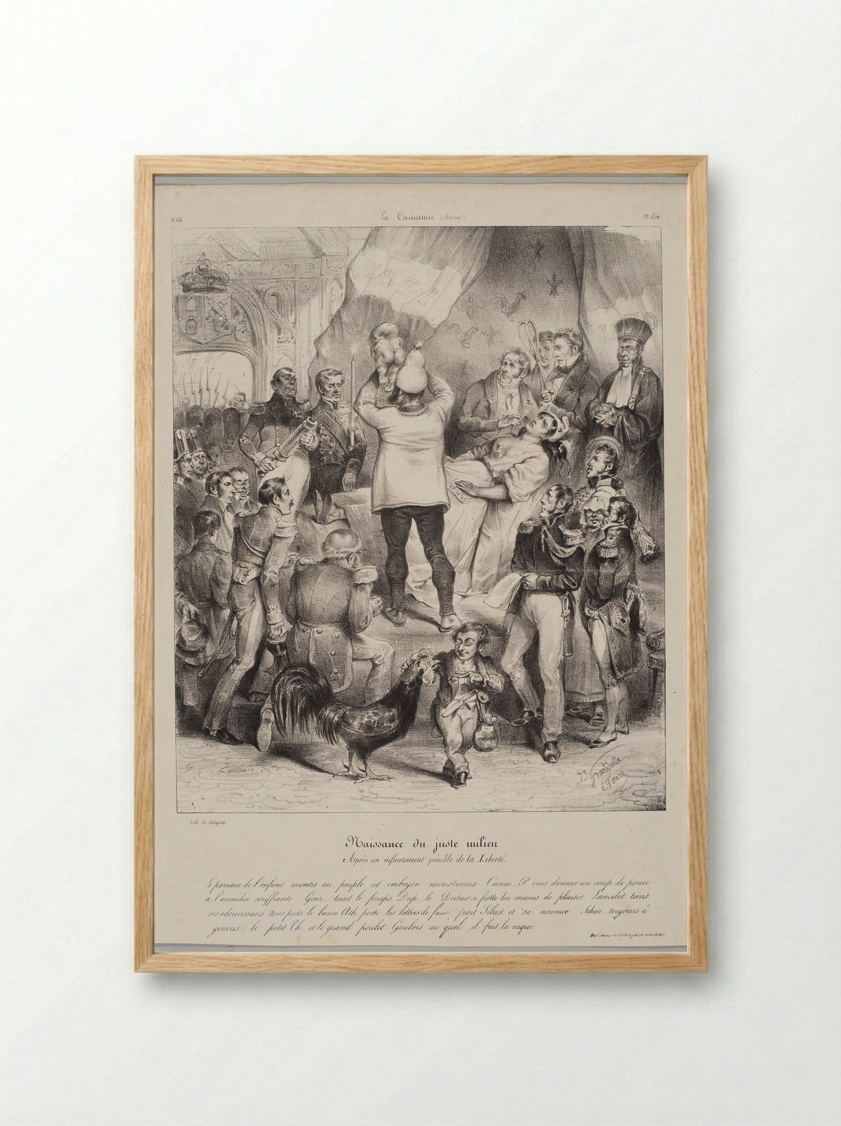 The Birth of the Juste Milieu - Eugène Hippolyte Forest - Framed Print Wood