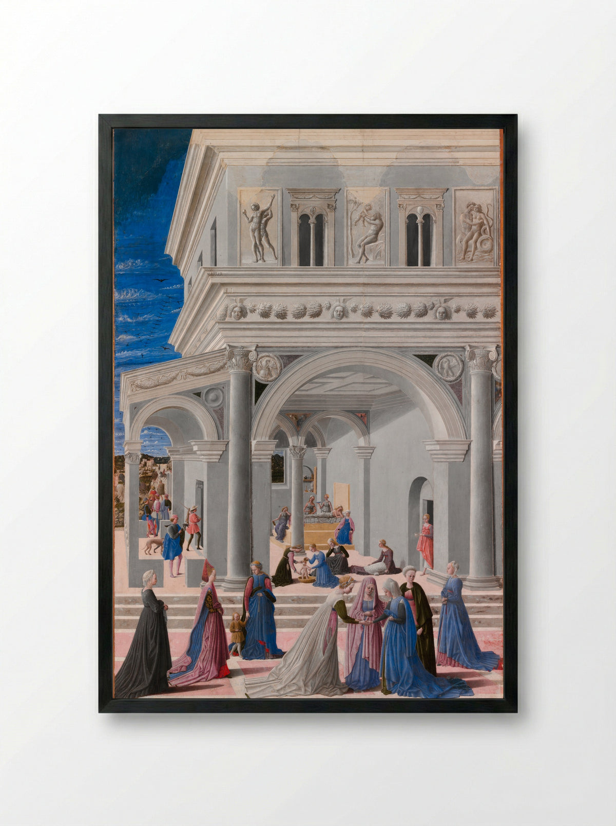 The Birth of the Virgin - Fra Carnevale - Framed Print Black