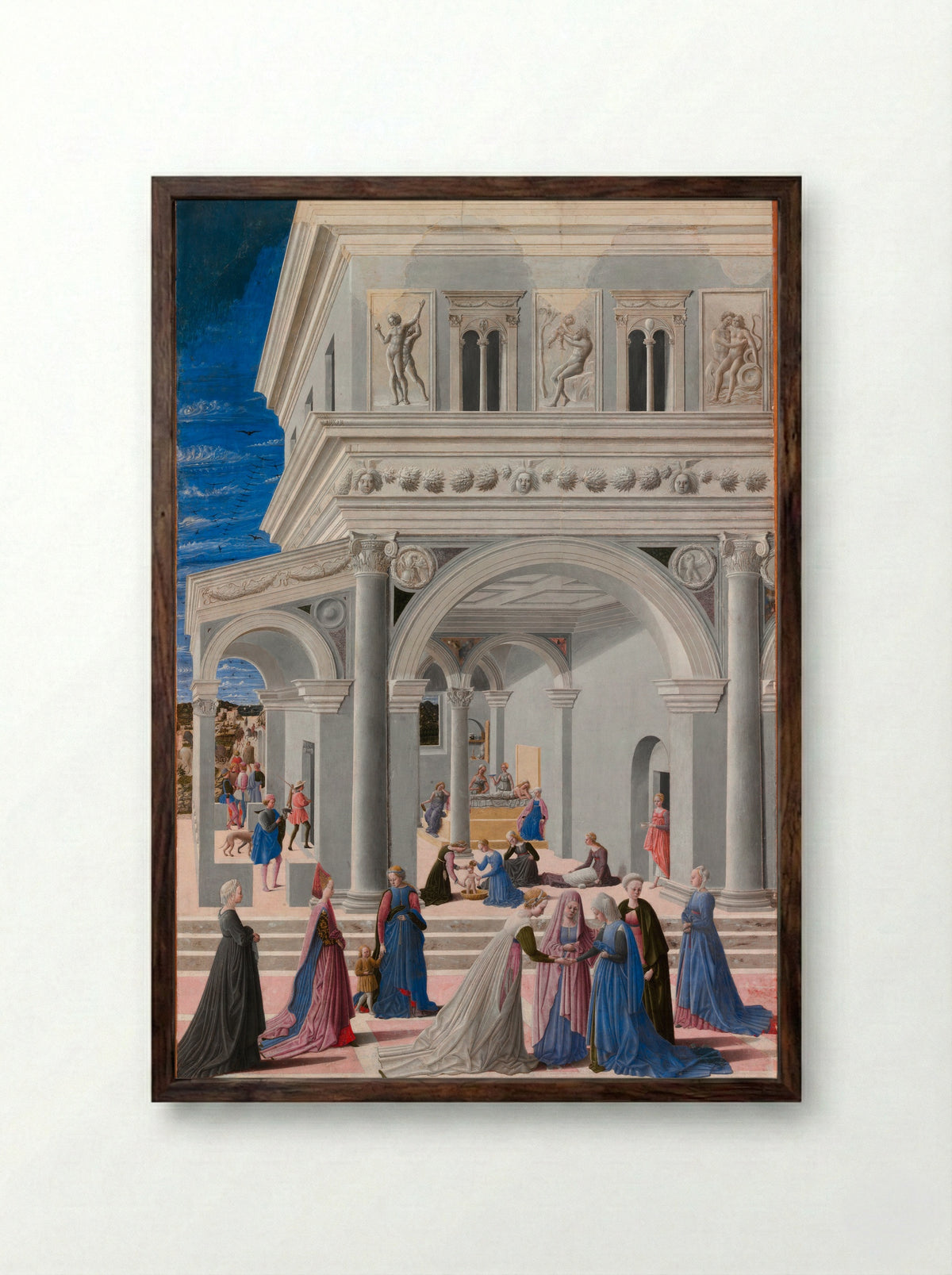 The Birth of the Virgin - Fra Carnevale - Framed Print Dark Wood