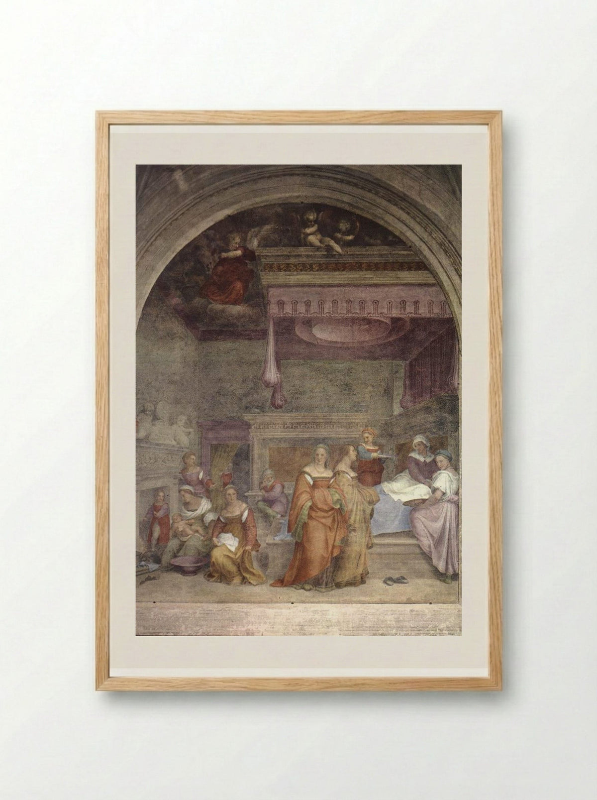 The Birth of the Virgin - Andrea del Sarto - Framed Print Wood