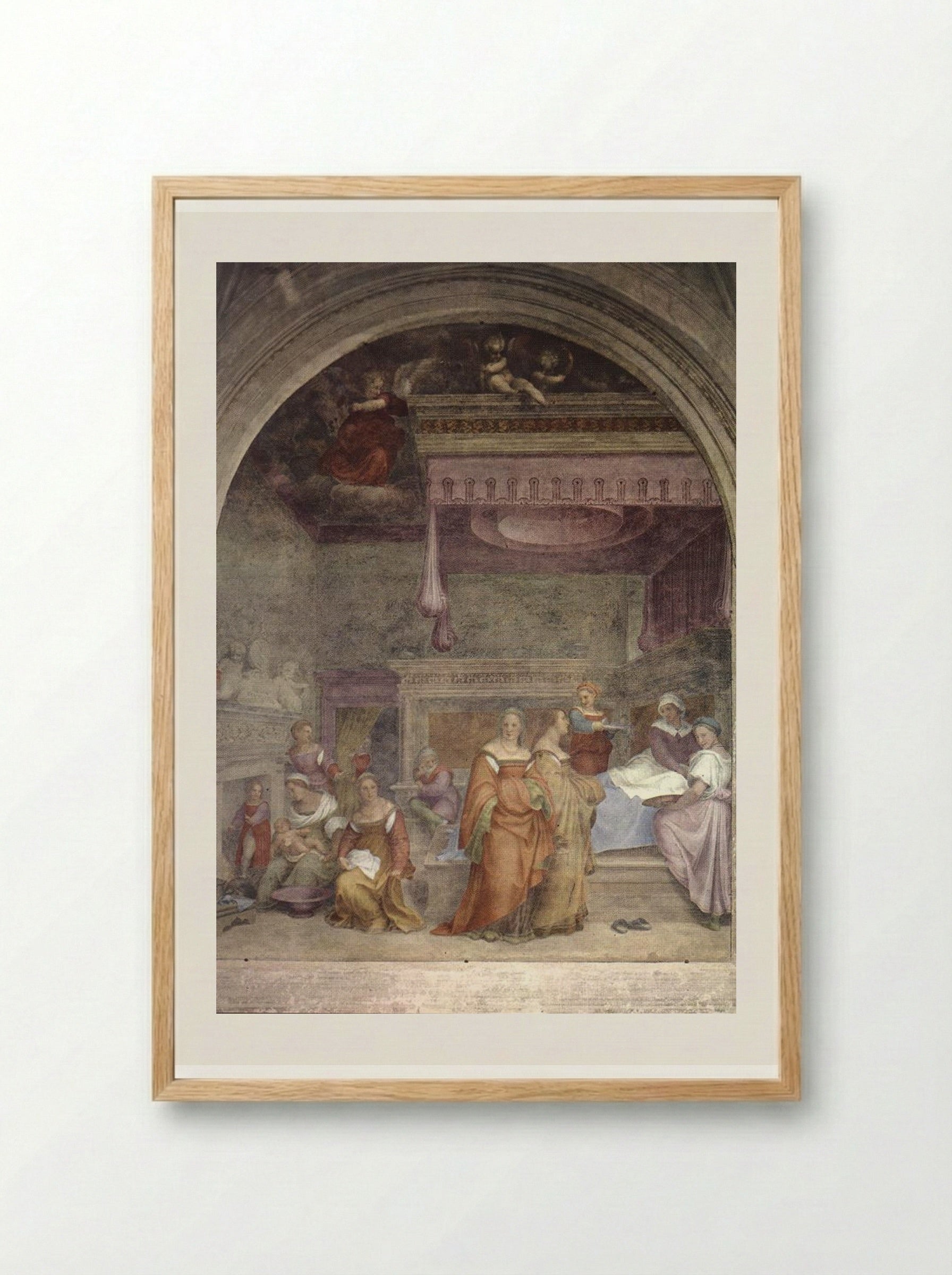 The Birth of the Virgin - Andrea del Sarto - Framed Print Wood