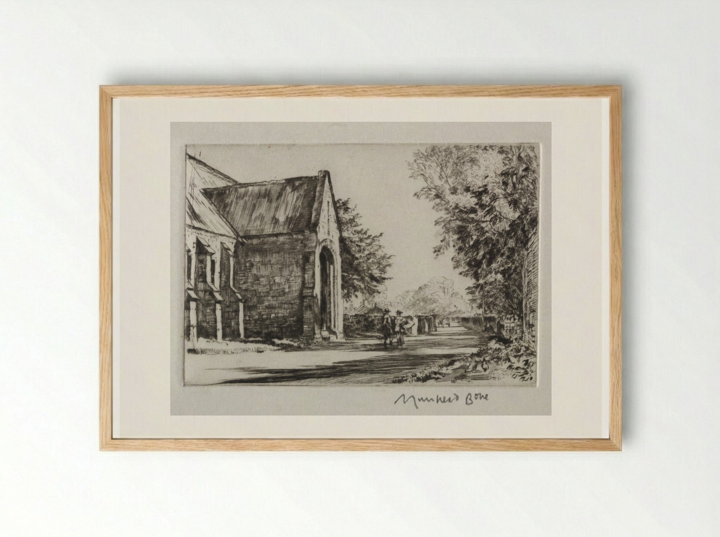 The Bishop's Barn, Wells - Muirhead Bone - Framed Print Wood