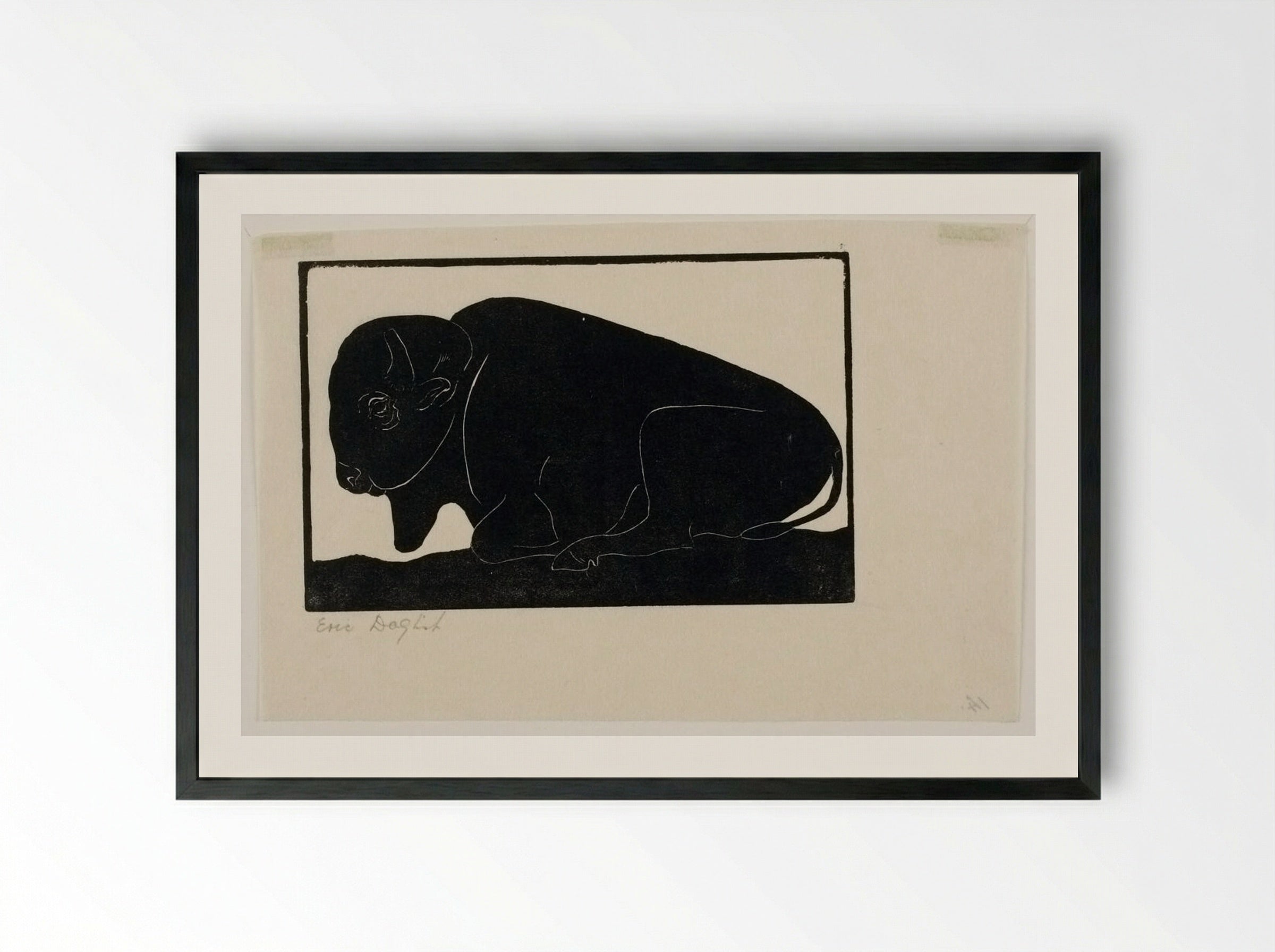 The Bison - Eric Fitch Daglish - Framed Print Black