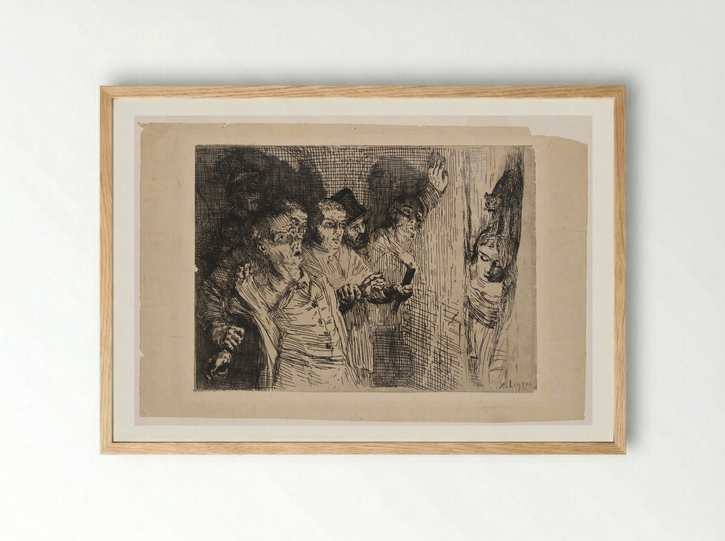 The Black Cat - Alphonse Legros - Framed Print Wood