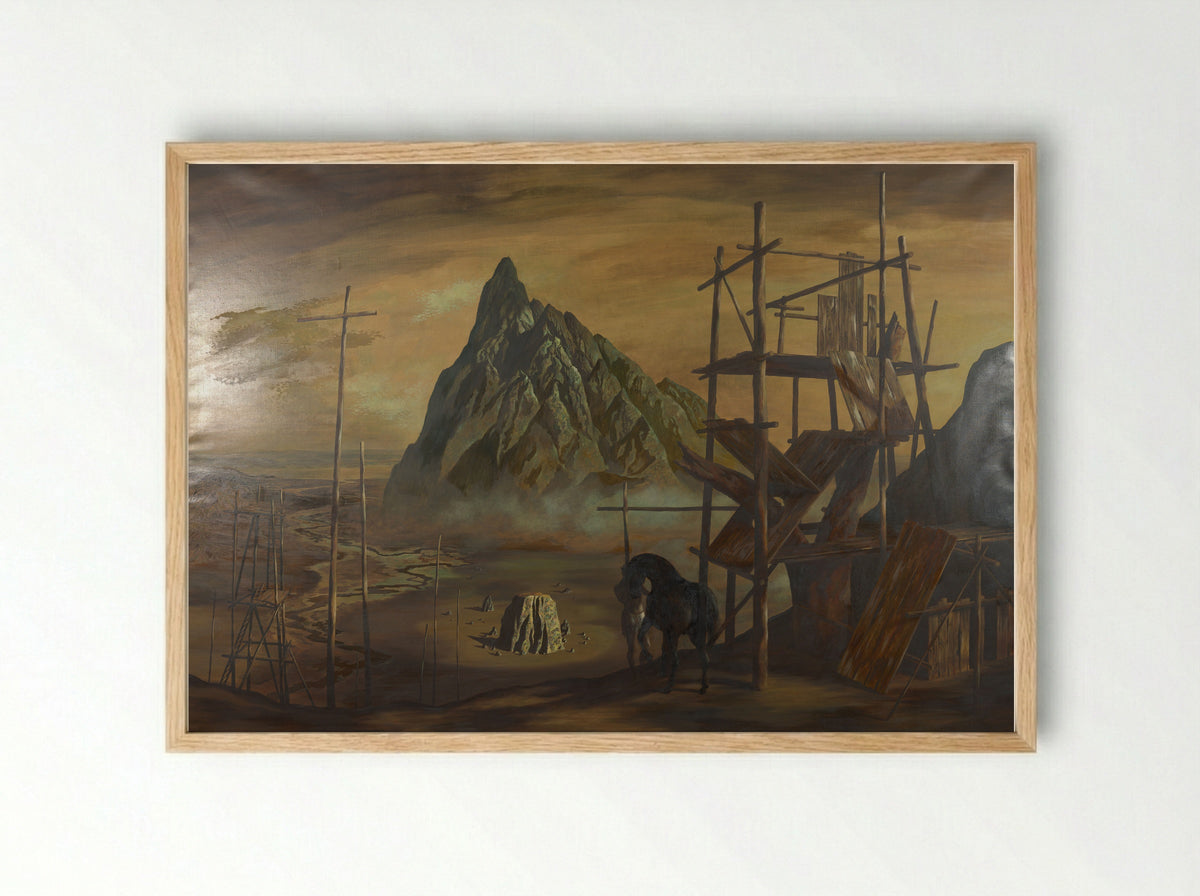 The Black Horse - John Atherton - Framed Print Wood
