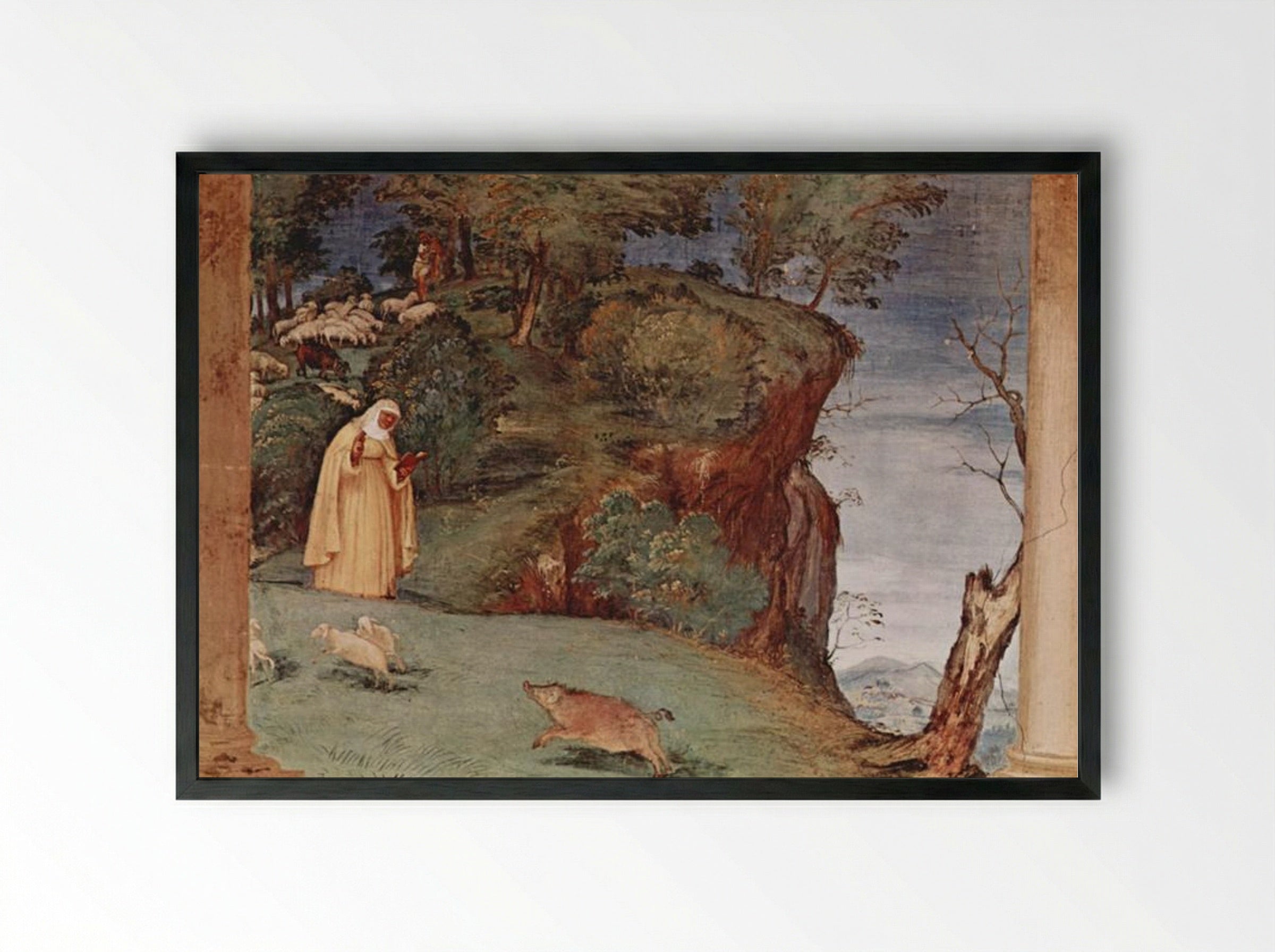 The Blessing of St. Brigid of Kildare - Lorenzo Lotto - Framed Print Black