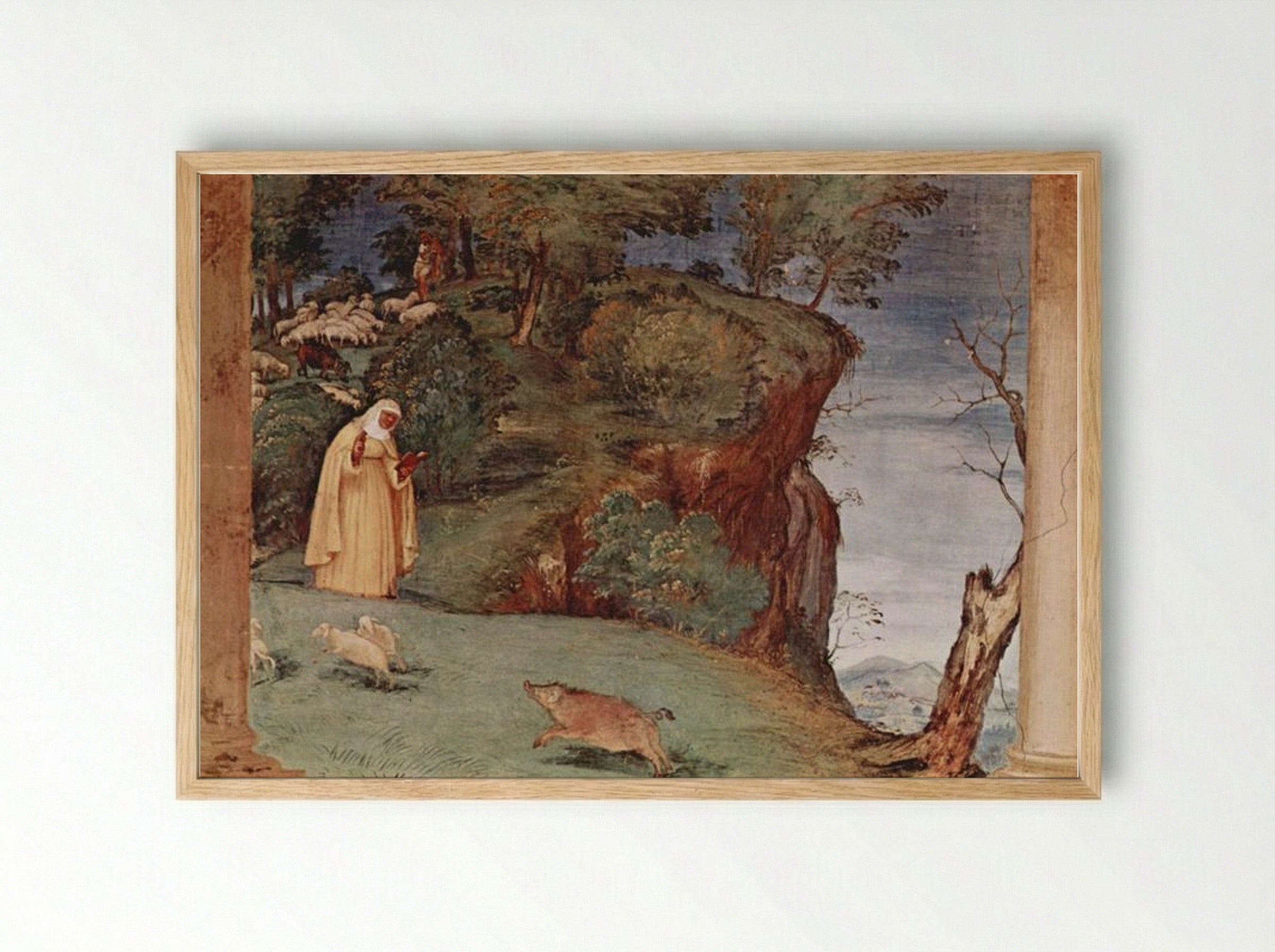 The Blessing of St. Brigid of Kildare - Lorenzo Lotto - Framed Print Wood