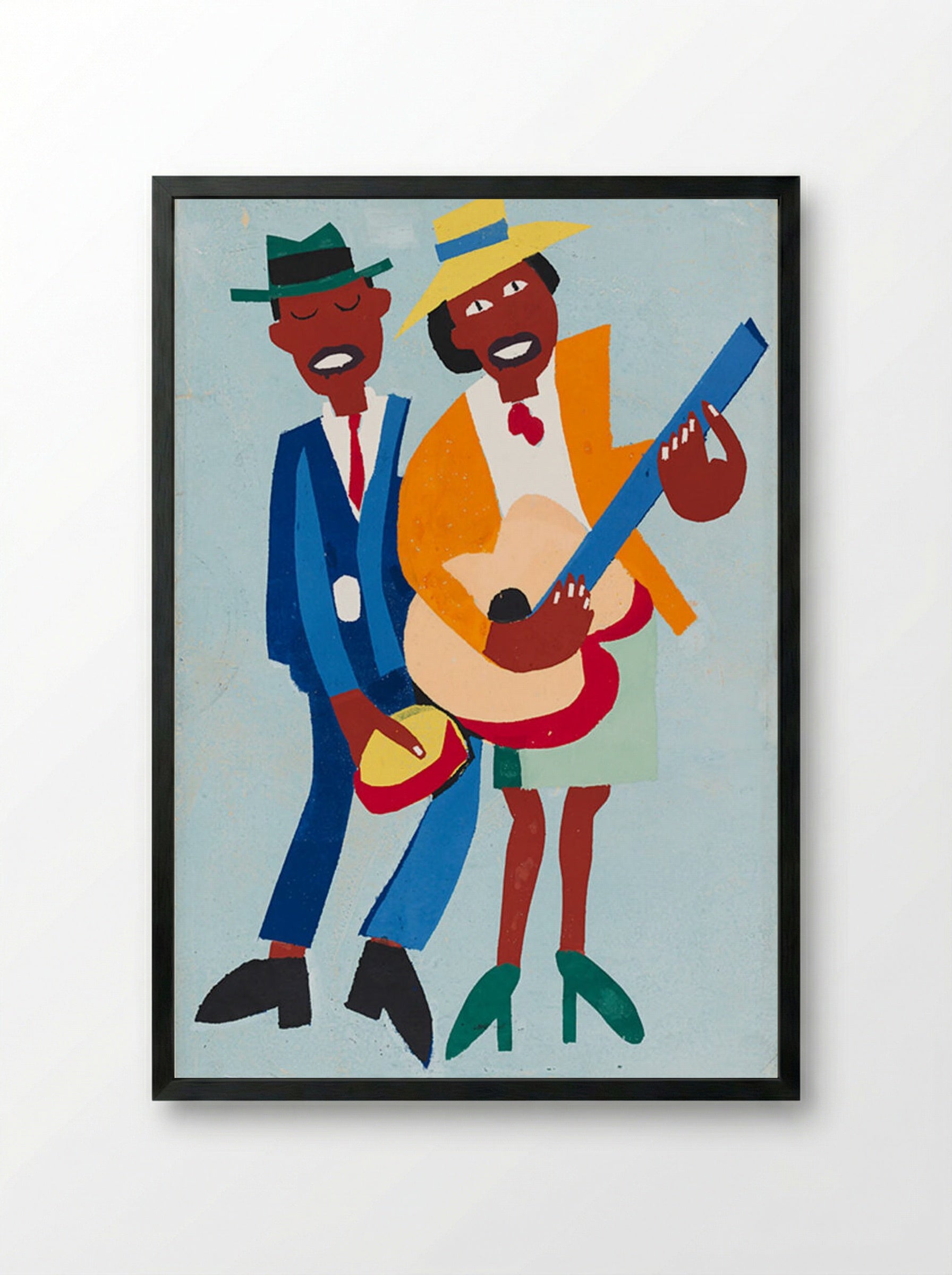 The Blind Singer - William Henry Johnson - Framed Print Black