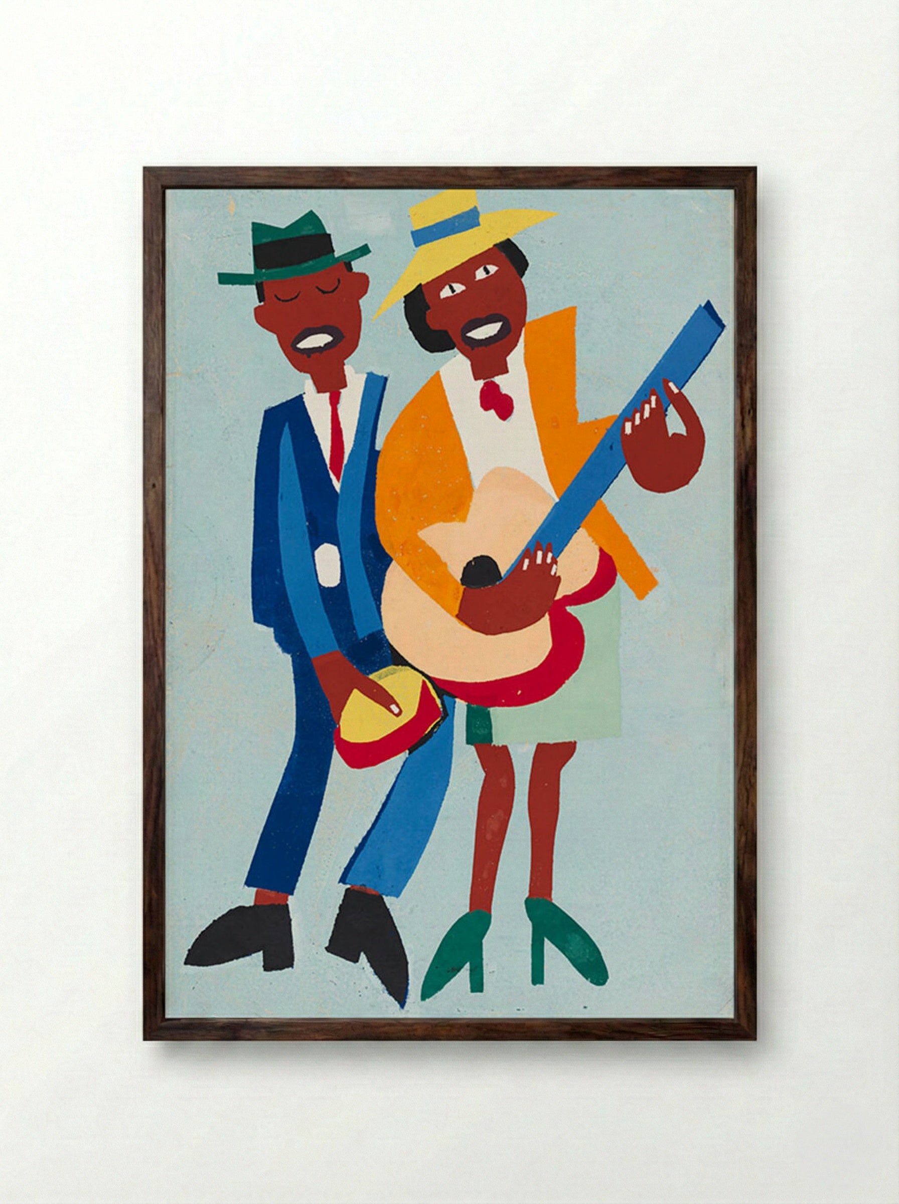 The Blind Singer - William Henry Johnson - Framed Print Dark Wood