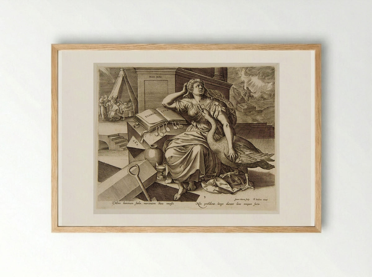 The Blissful Death - Johannes Wierix - Framed Print Wood