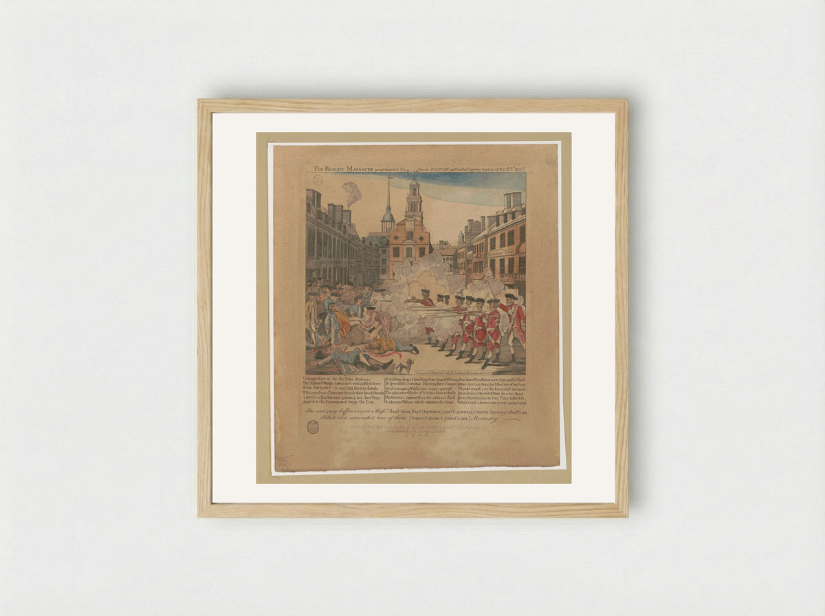 The Bloody Massacre (Re-engraving) - Sidney L. Smith - Framed Print Wood