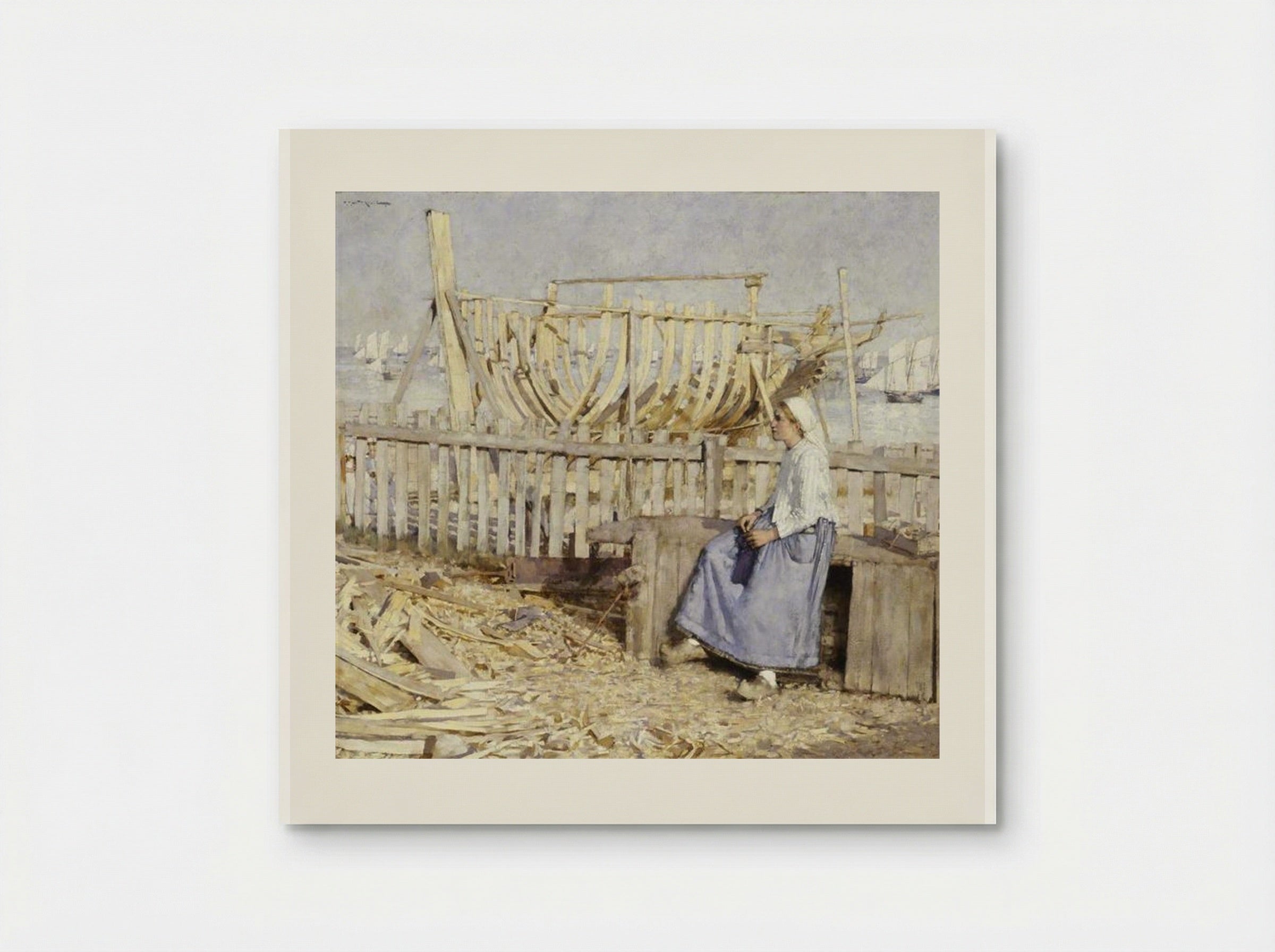 The Boat Builder's Yard, Cancale, Brittany - Henry Herbert La Thangue - Poster