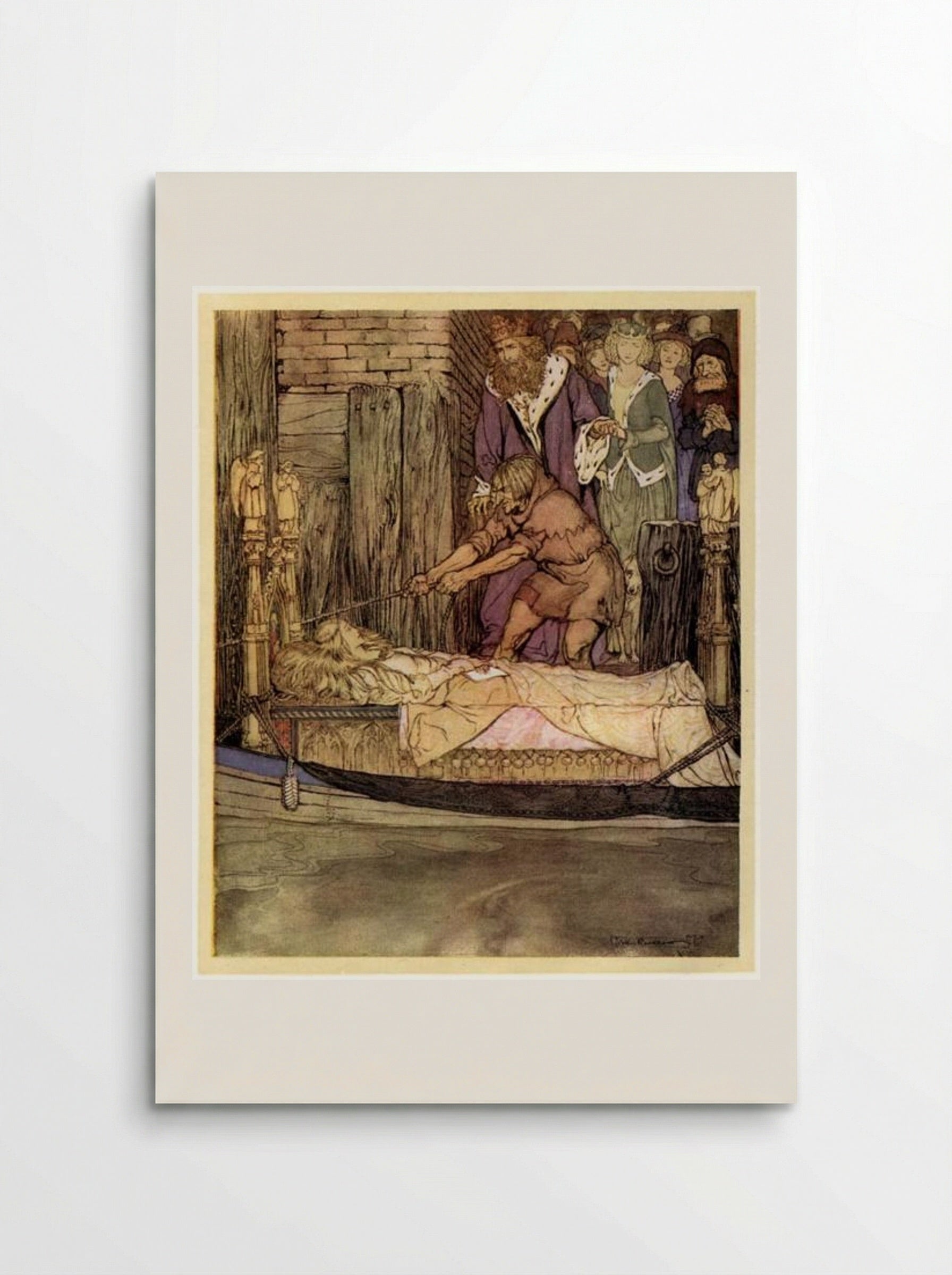 The Boat with the Dead Maid of Astolat before the Palace at Westminster - Arthur Rackham - Poster