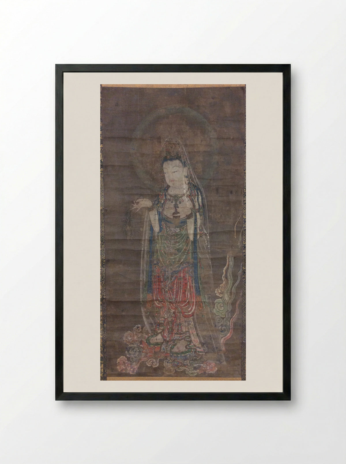 The Bodhisattva Willow Kannon - Wu Daozi - Framed Print Black