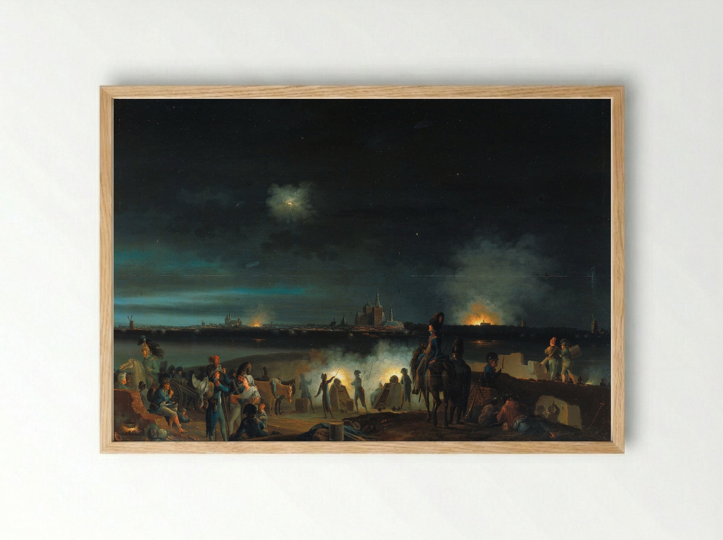 The Bombardment of Antwerp, 1814 - Josephus Augustus Knip - Framed Print Wood