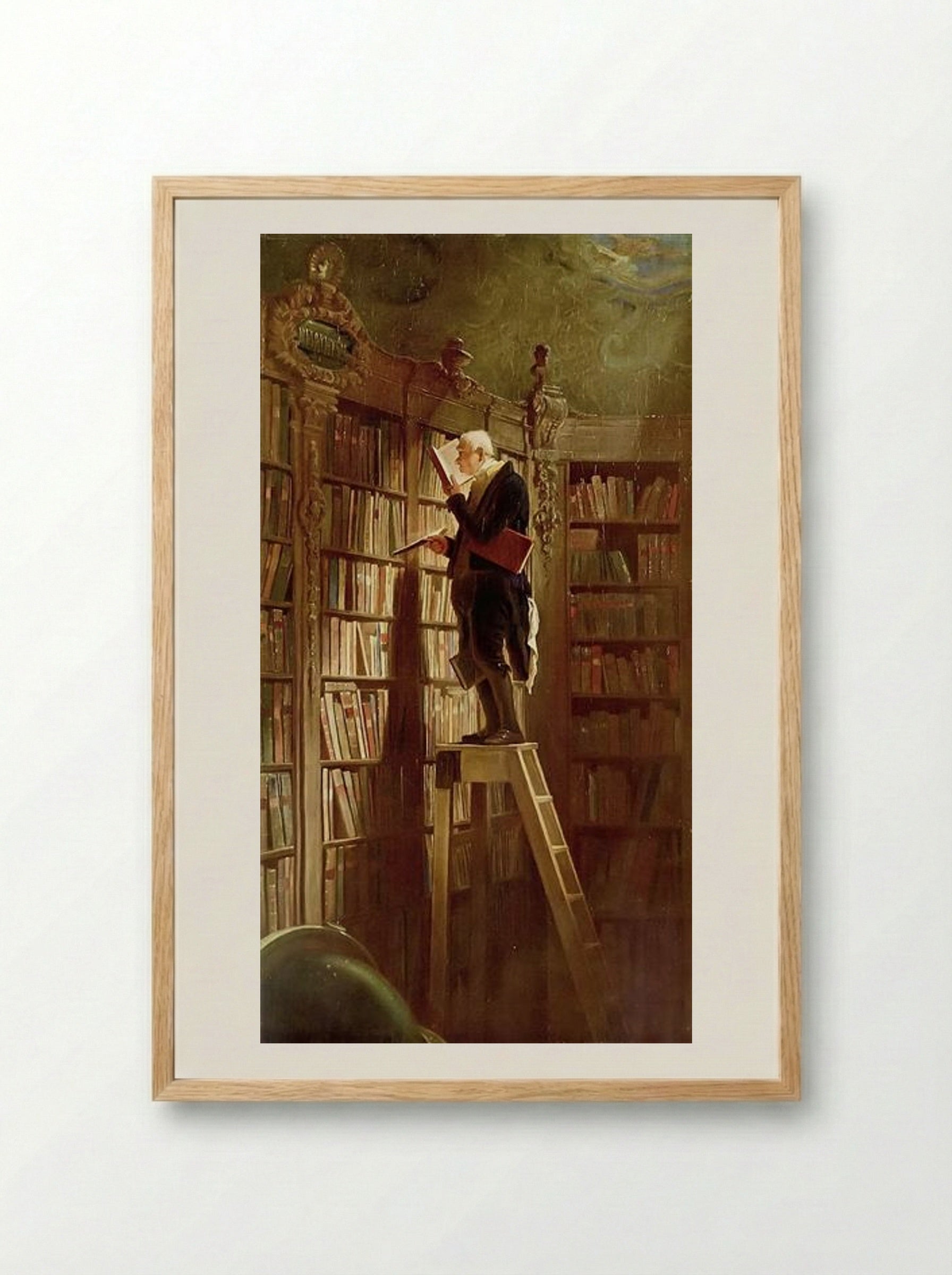 The Book Worm - Carl Spitzweg - Framed Print Wood