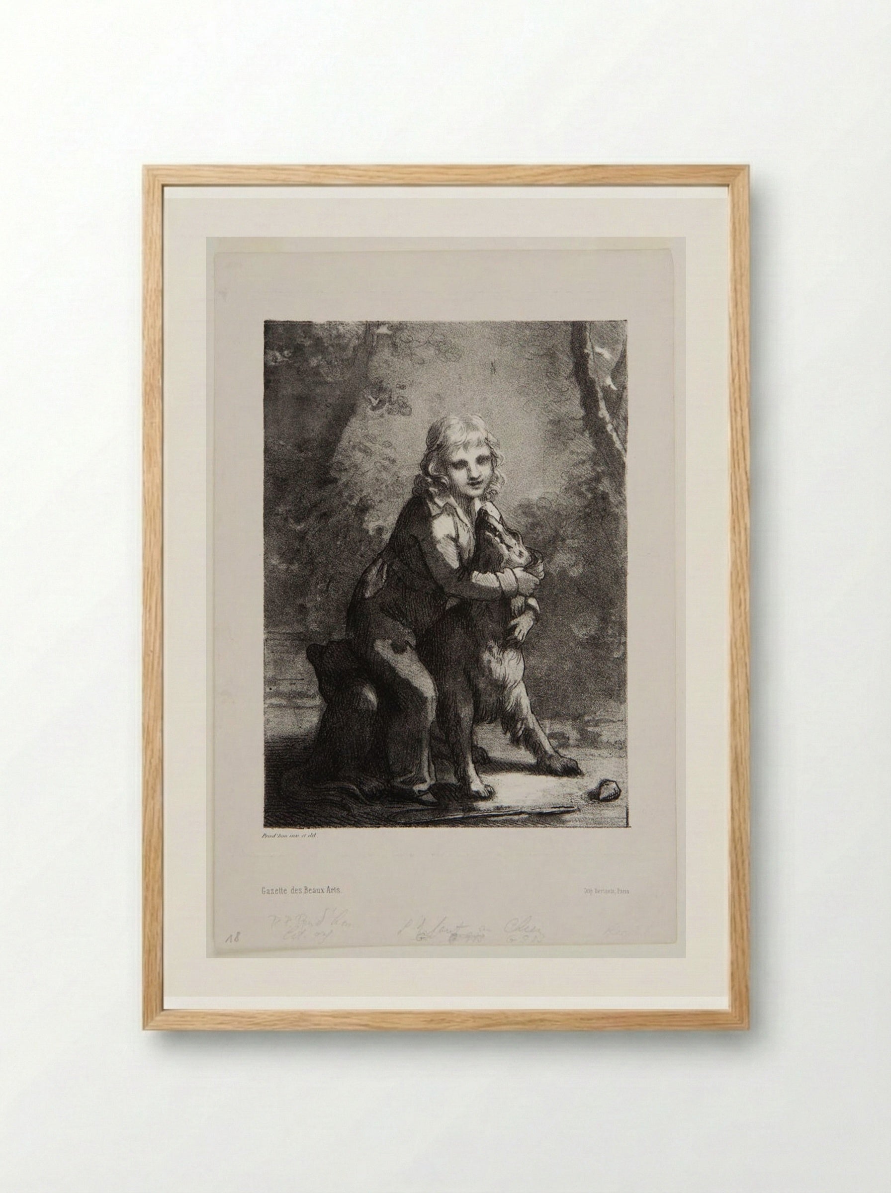 The Boy with the Dog - Pierre-Paul Prud'hon - Framed Print Wood