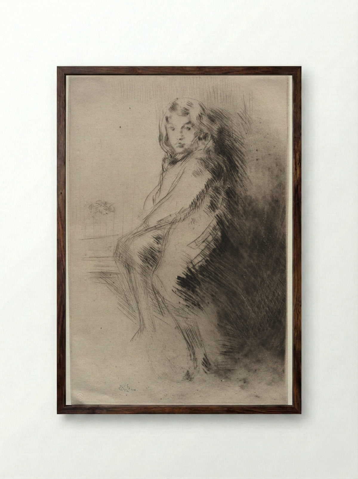 The Boy - James McNeill Whistler - Framed Print Dark Wood