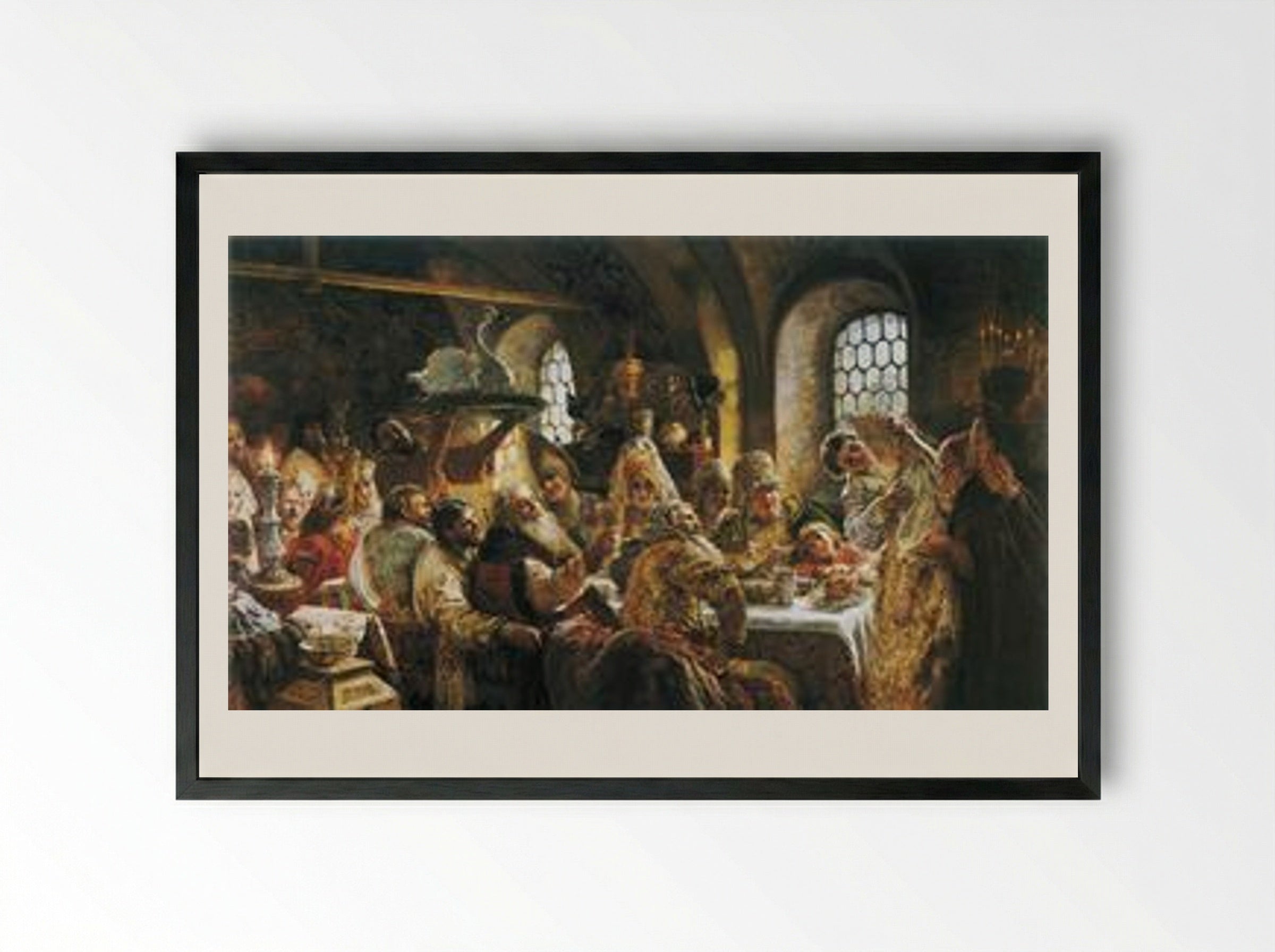 The Boyars' Wedding - Konstantin Makovsky - Framed Print Black