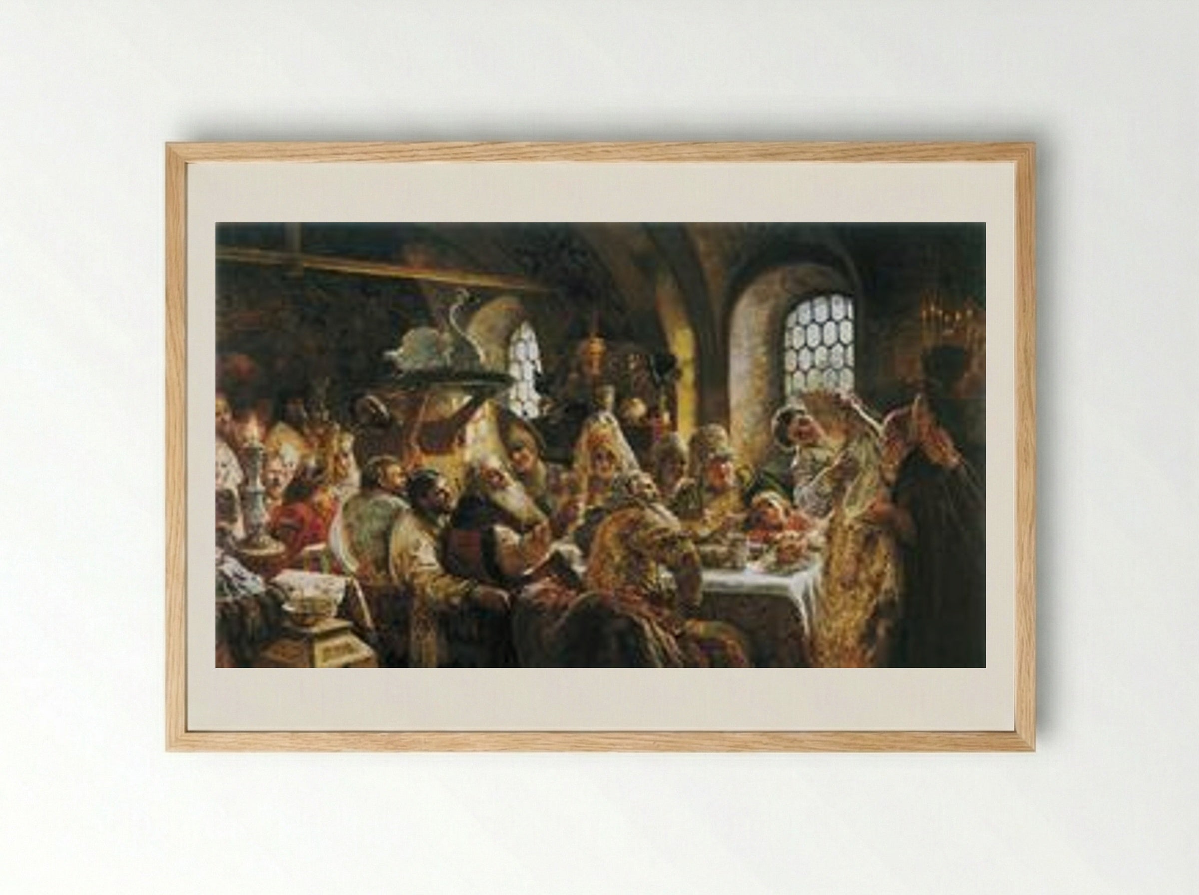The Boyars' Wedding - Konstantin Makovsky - Framed Print Wood