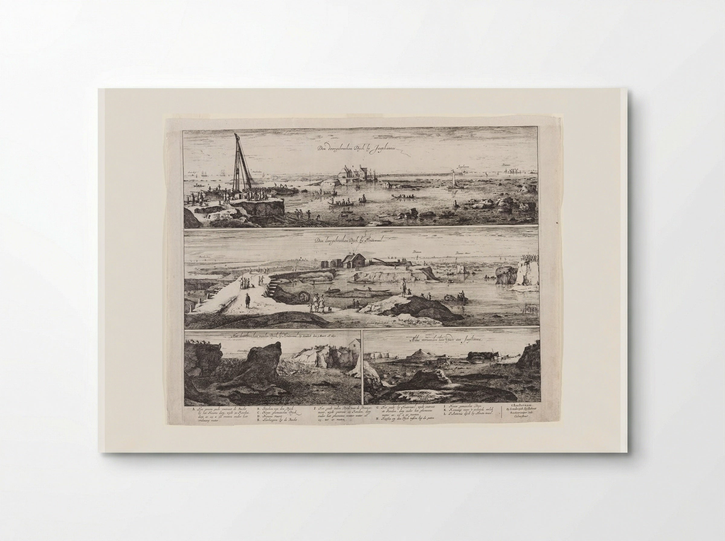 The Breached Dike at Jaap Hannes and Houtewaal - Roelant Roghman - Poster