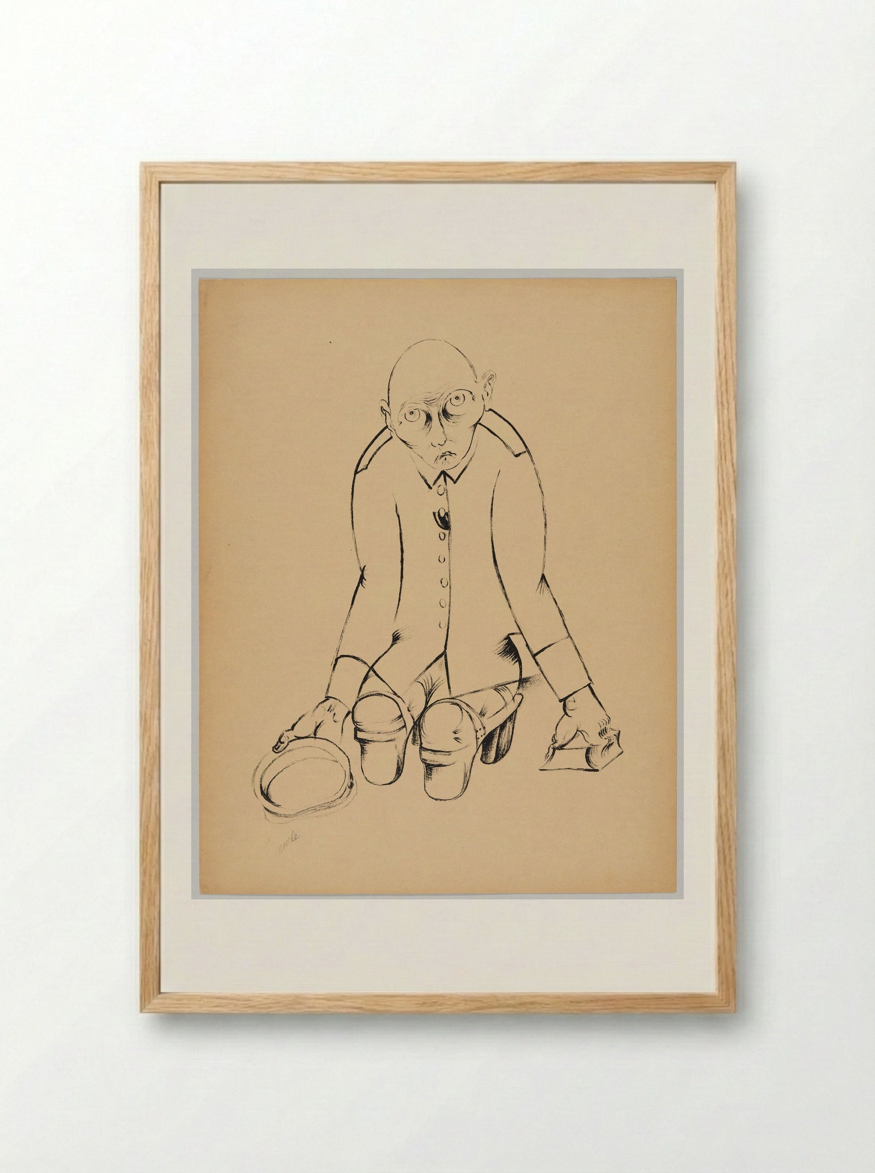 The Breadwinner - Heinrich Hoerle - Framed Print Wood
