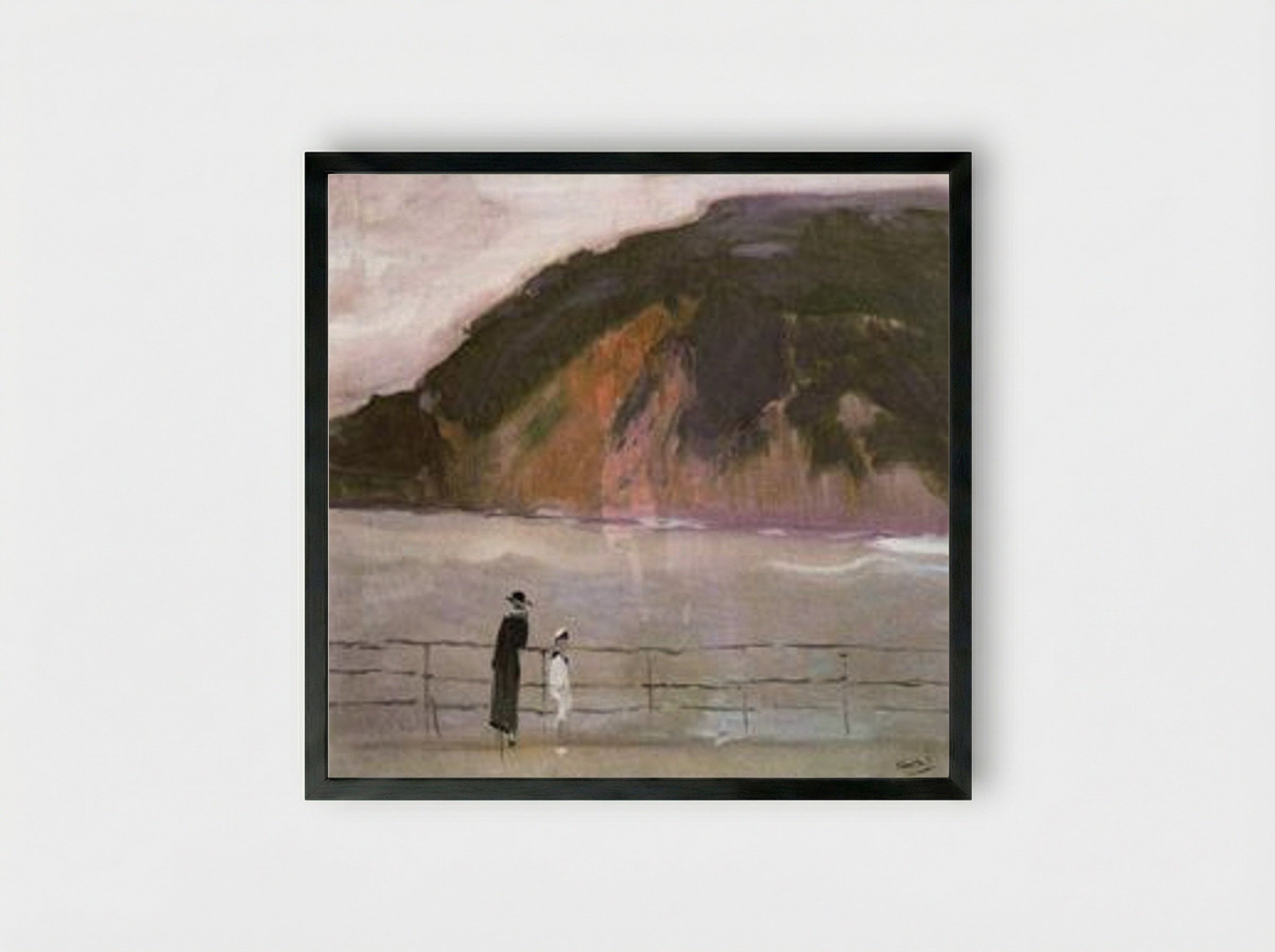 The Breakwater (San Sebastian) - Joaquín Sorolla - Framed Print Black