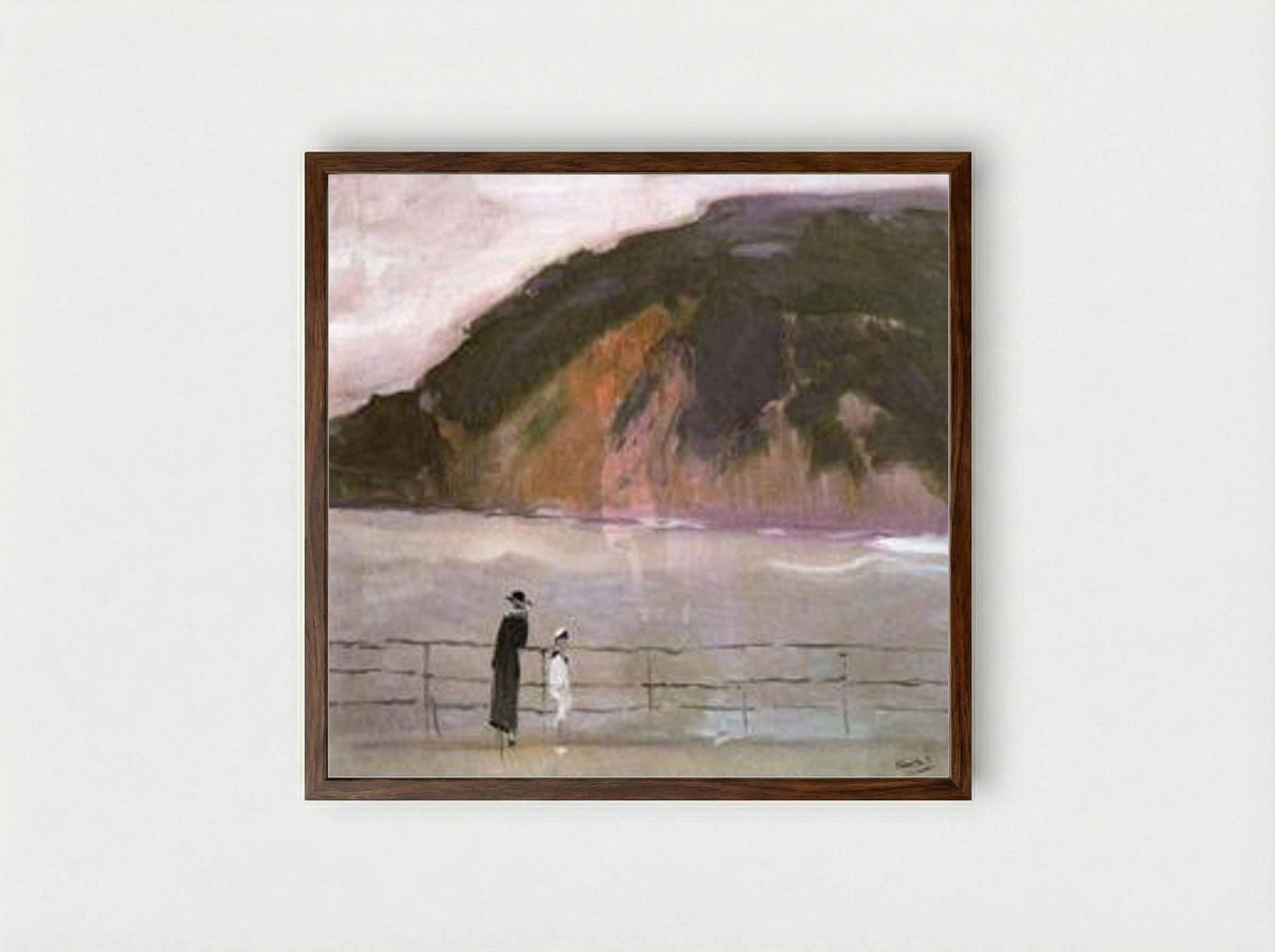 The Breakwater (San Sebastian) - Joaquín Sorolla - Framed Print Dark Wood